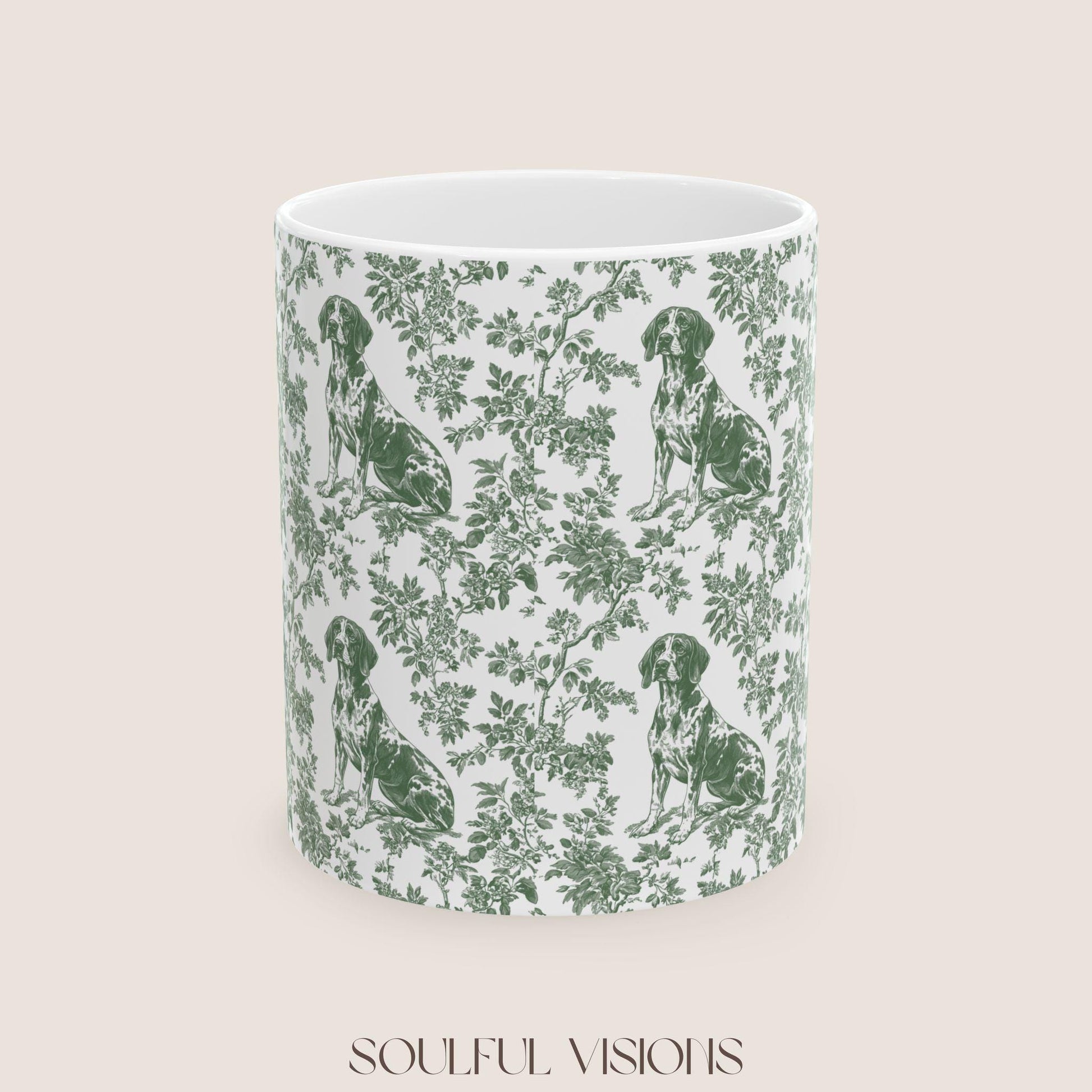 Pointer French Pastel Toile de Jouy Mug, GSP Coffee Mug 15 oz 11 oz, Pointer Mom Mug, German Shorthaired Pointer Gifts, GSP, GSP Gifts