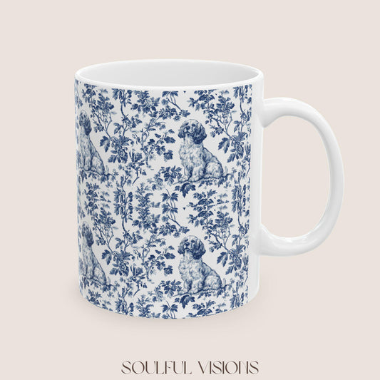 Cocker Spaniel French Toile De Jouy Mug , Cocker Spaniel Mug, Spaniel, American Cocker Spaniel, Cocker Spaniel Lover Gift, Spaniel Mugs