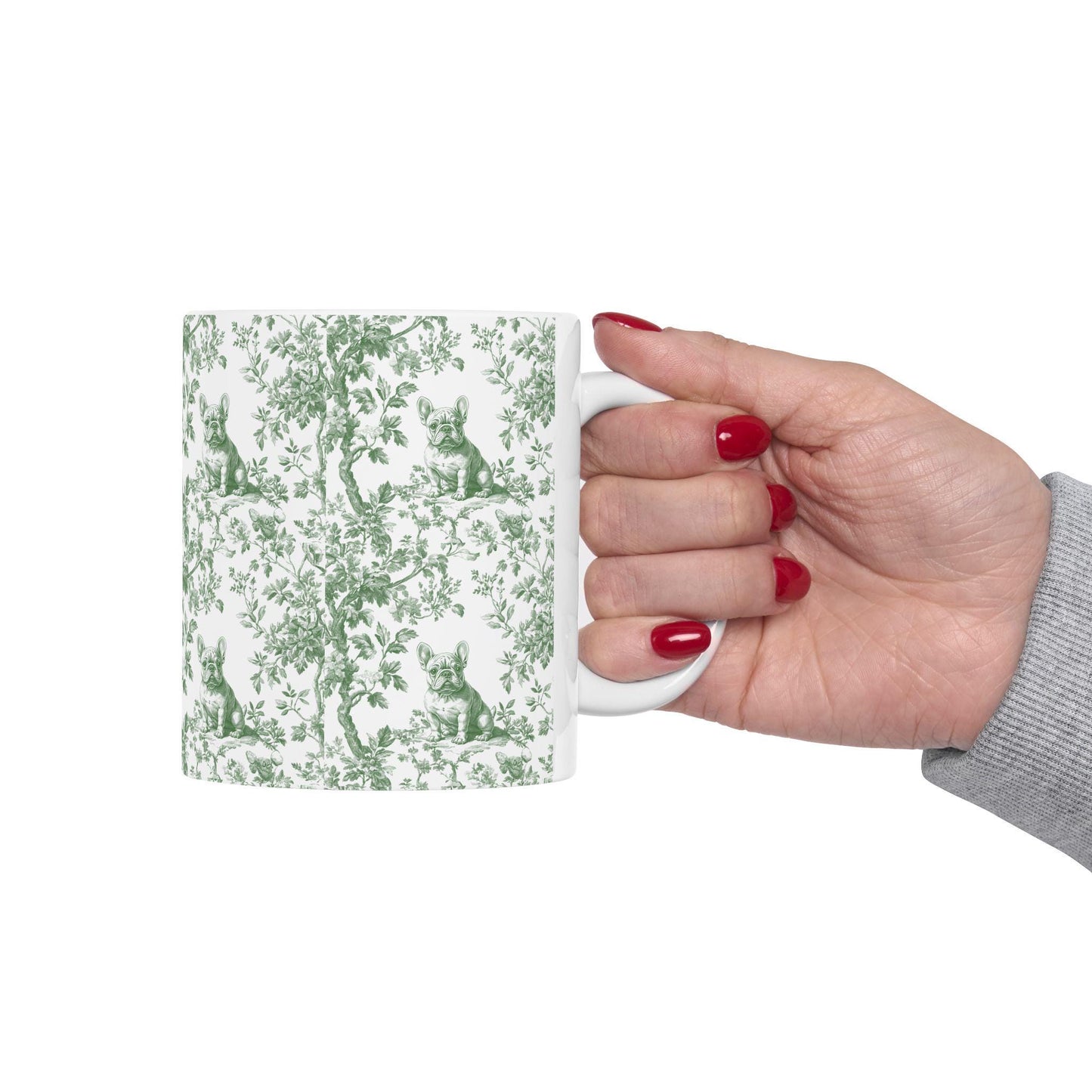 French Bulldog French Toile De Jouy Mug, French Bulldog Mug, Frenchie mom, French Bulldog, French Bulldog Lover gift, Frenchie Coffee Mug