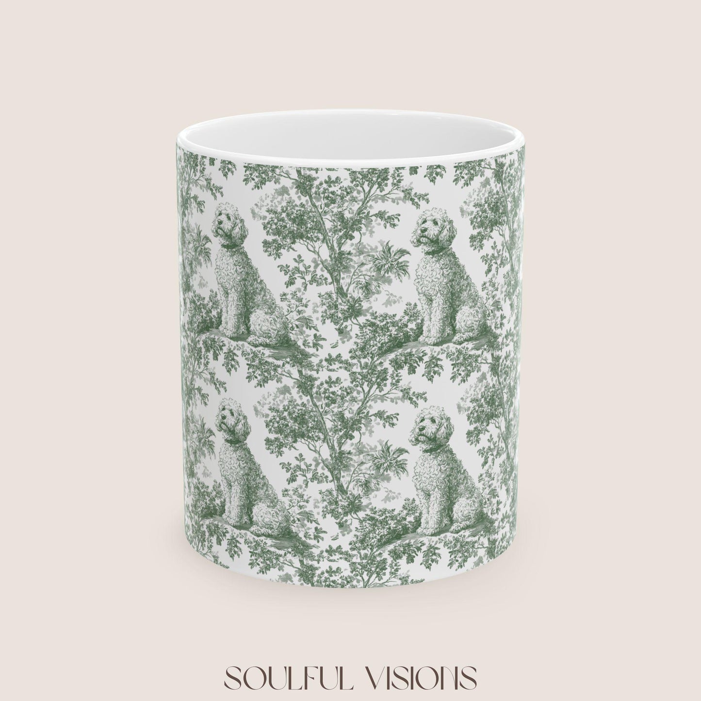 Golden doodle French Pastel Toile de Jouy Mug