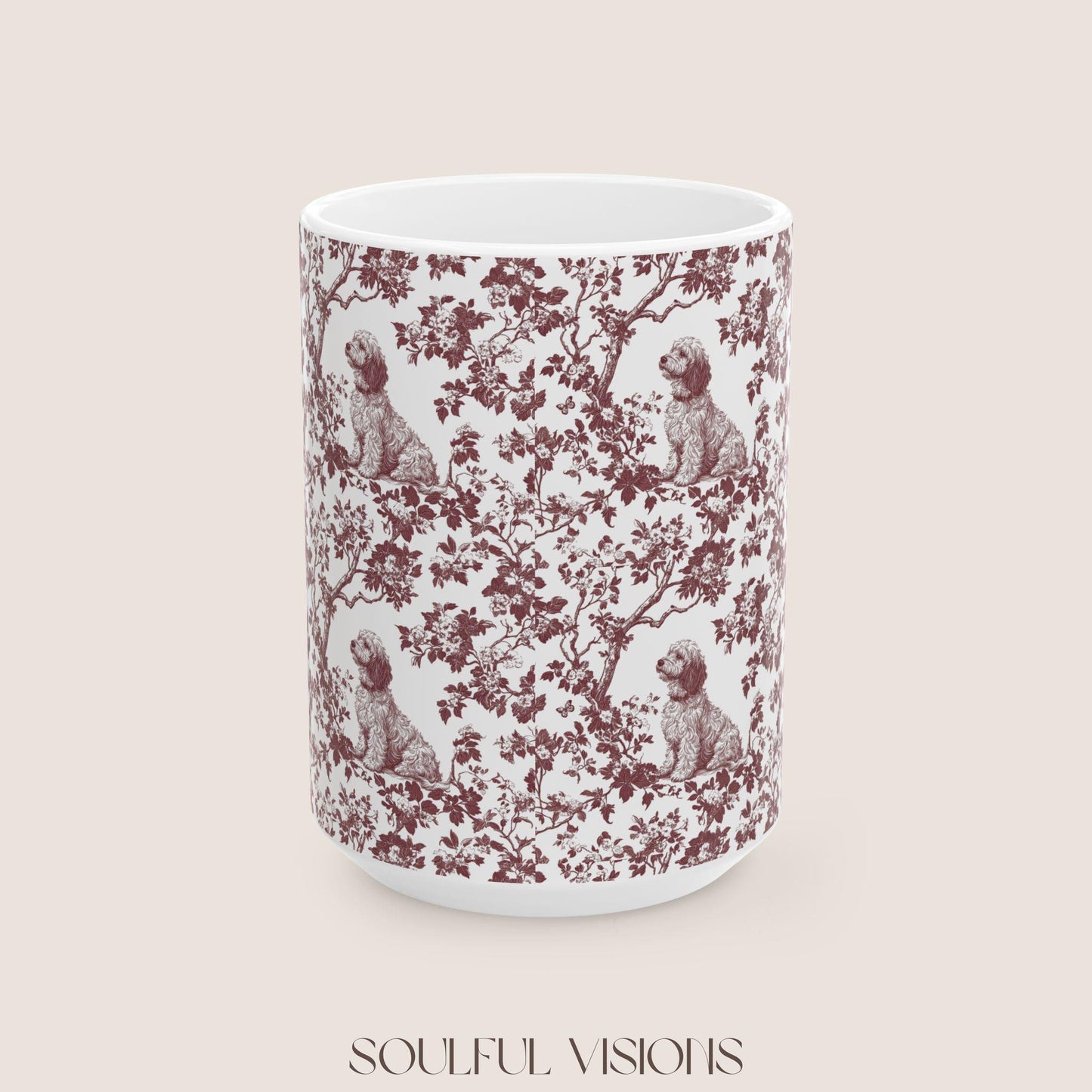 Golden doodle French Toile de Jouy Mug, Golden doodle Mugs, Doodle Gift, Golden doodle gift, Goldendoodle, Doodle mama Gift, Doodle Mom