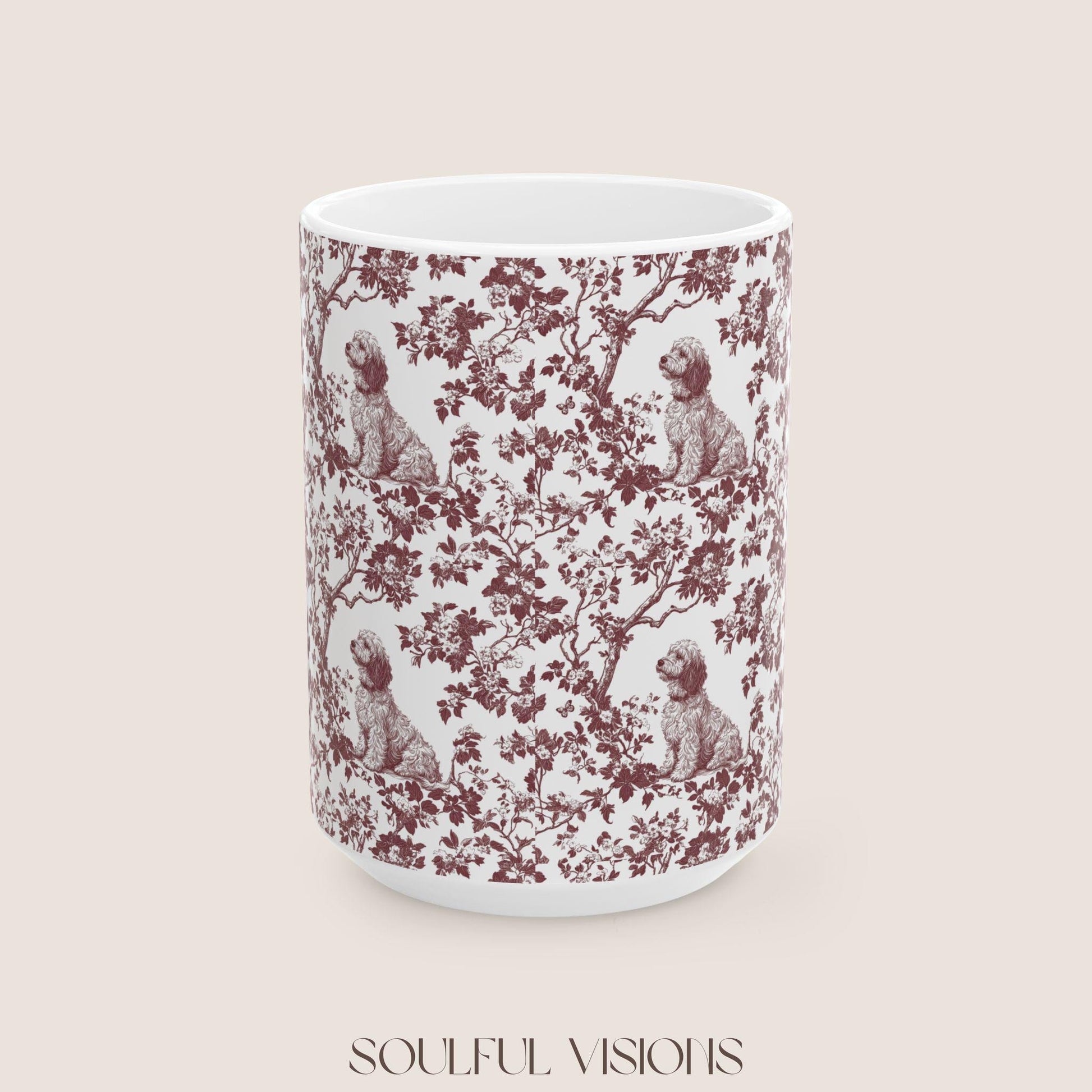Golden doodle French Toile de Jouy Mug, Golden doodle Mugs, Doodle Gift, Golden doodle gift, Goldendoodle, Doodle mama Gift, Doodle Mom
