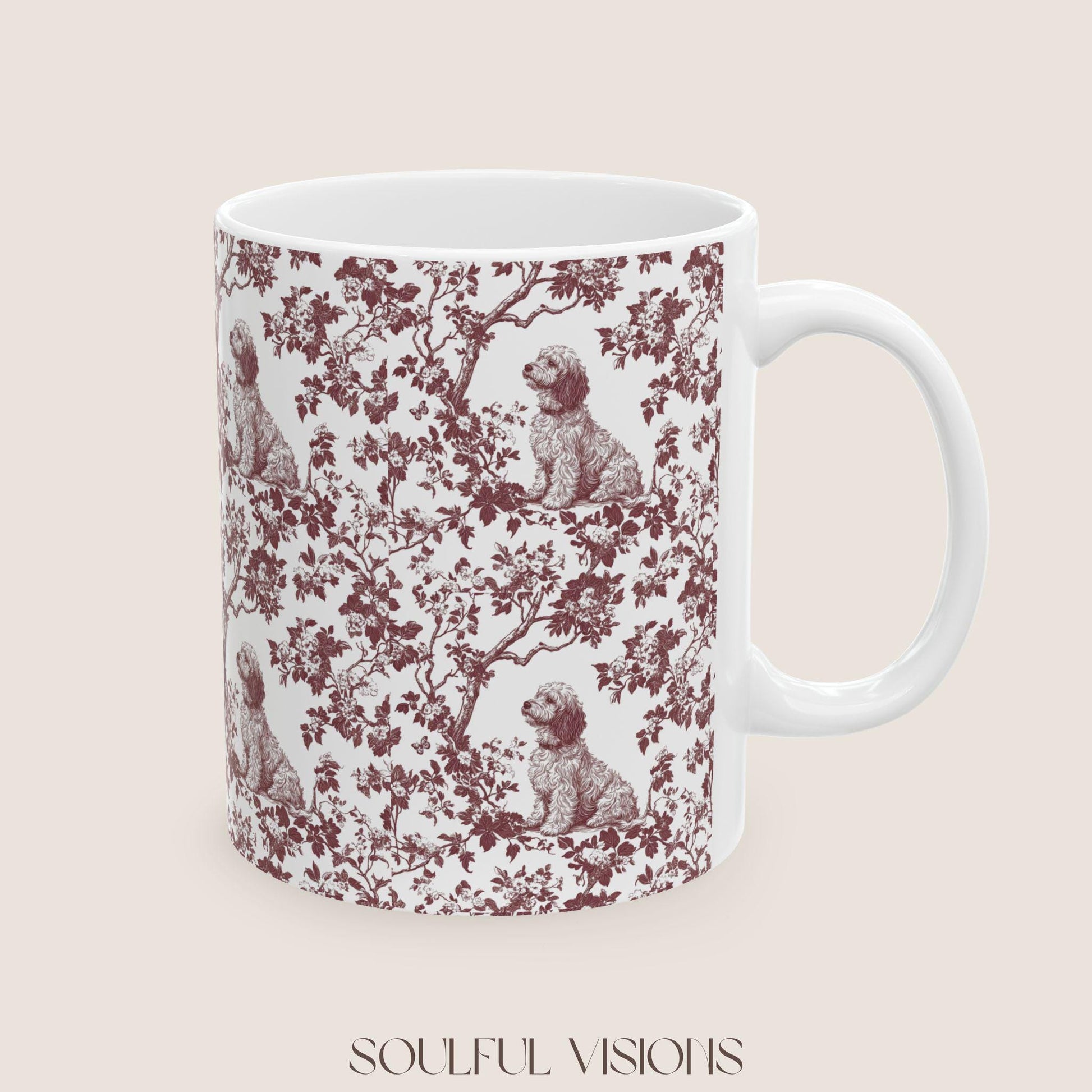 Golden doodle French Toile de Jouy Mug, Golden doodle Mugs, Doodle Gift, Golden doodle gift, Goldendoodle, Doodle mama Gift, Doodle Mom
