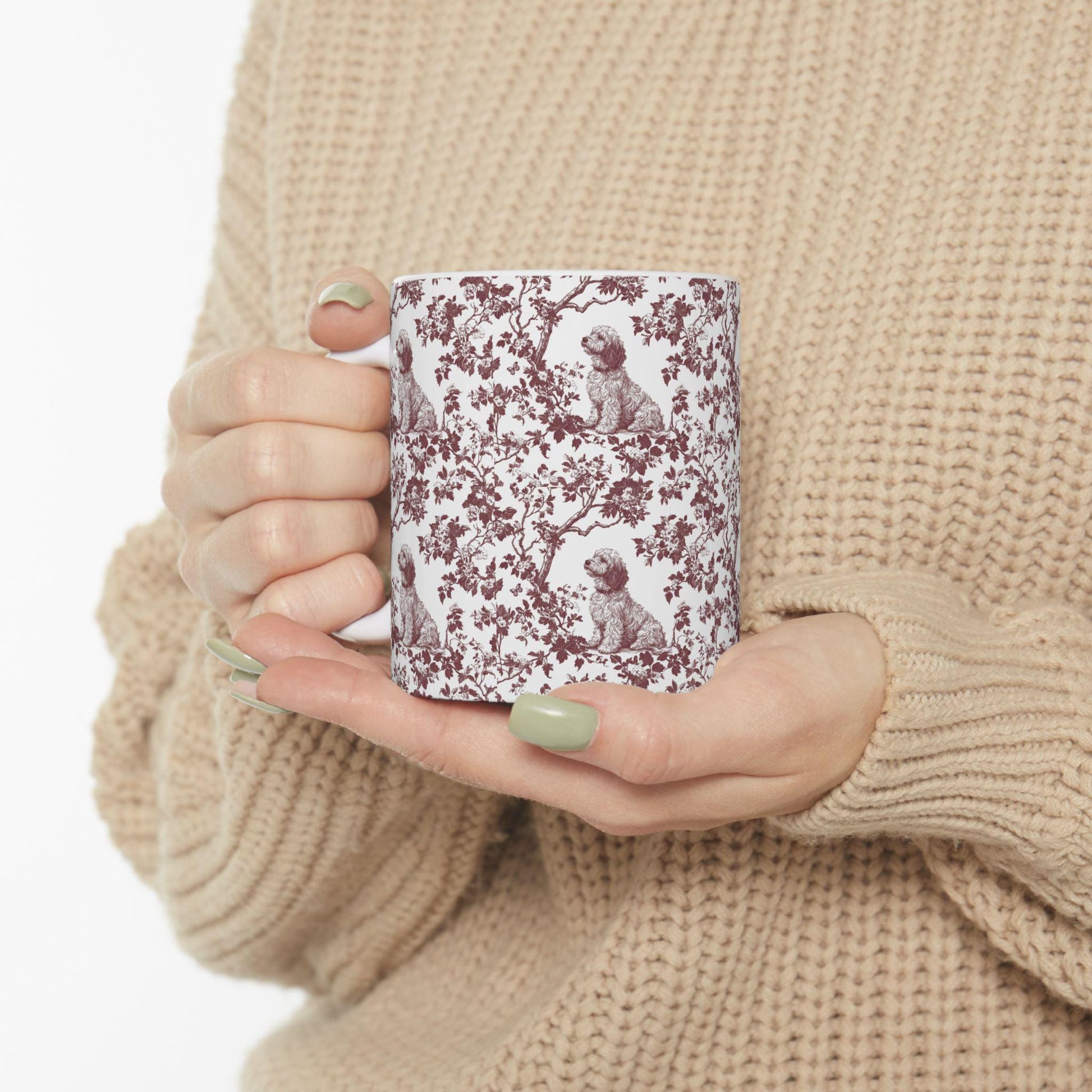 Golden doodle French Toile de Jouy Mug, Golden doodle Mugs, Doodle Gift, Golden doodle gift, Goldendoodle, Doodle mama Gift, Doodle Mom