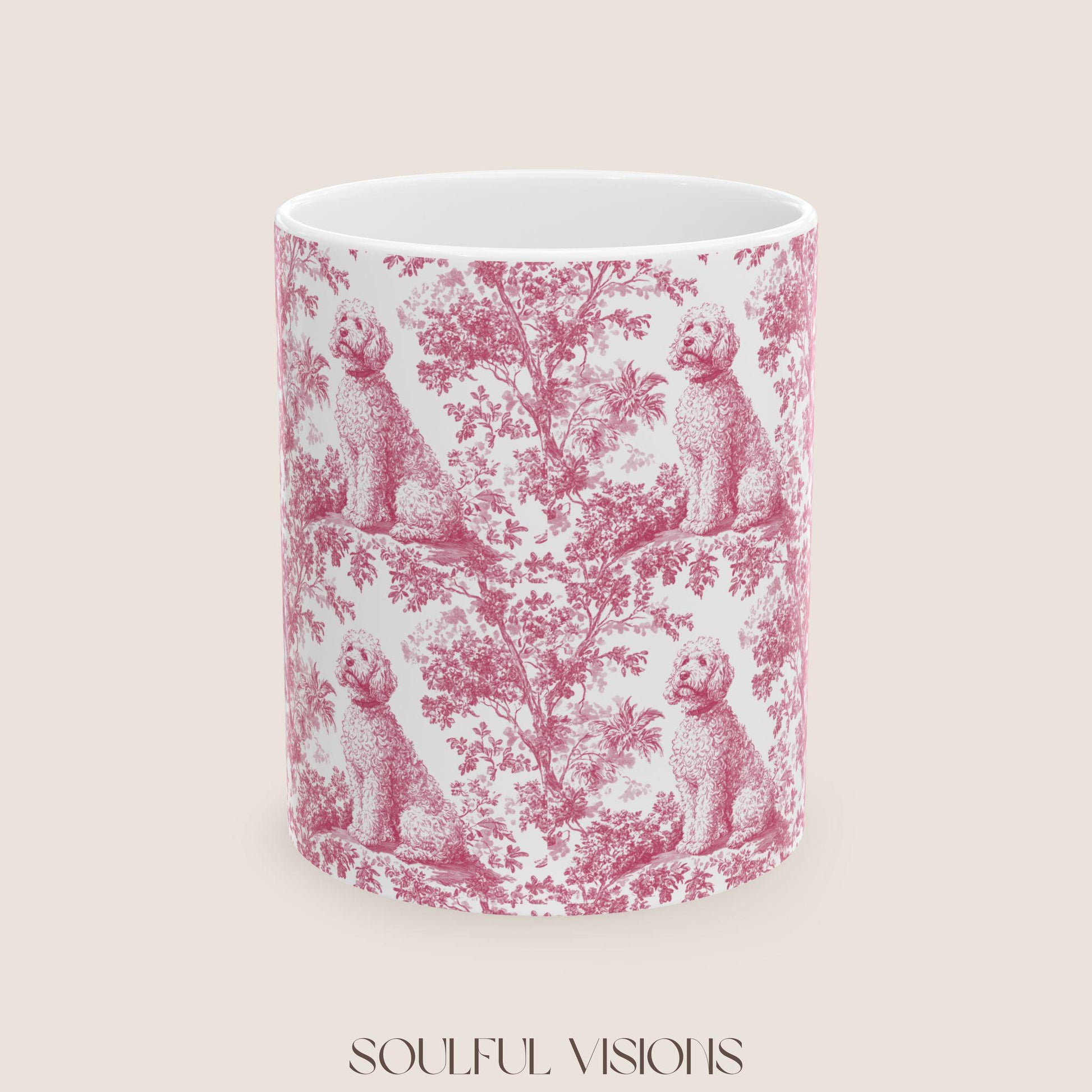 Golden doodle French Pink Toile de Jouy Mug, Golden doodle Mugs, Doodle, Golden doodle gift, Goldendoodle, Doodle mama Gift, Doodle Mom