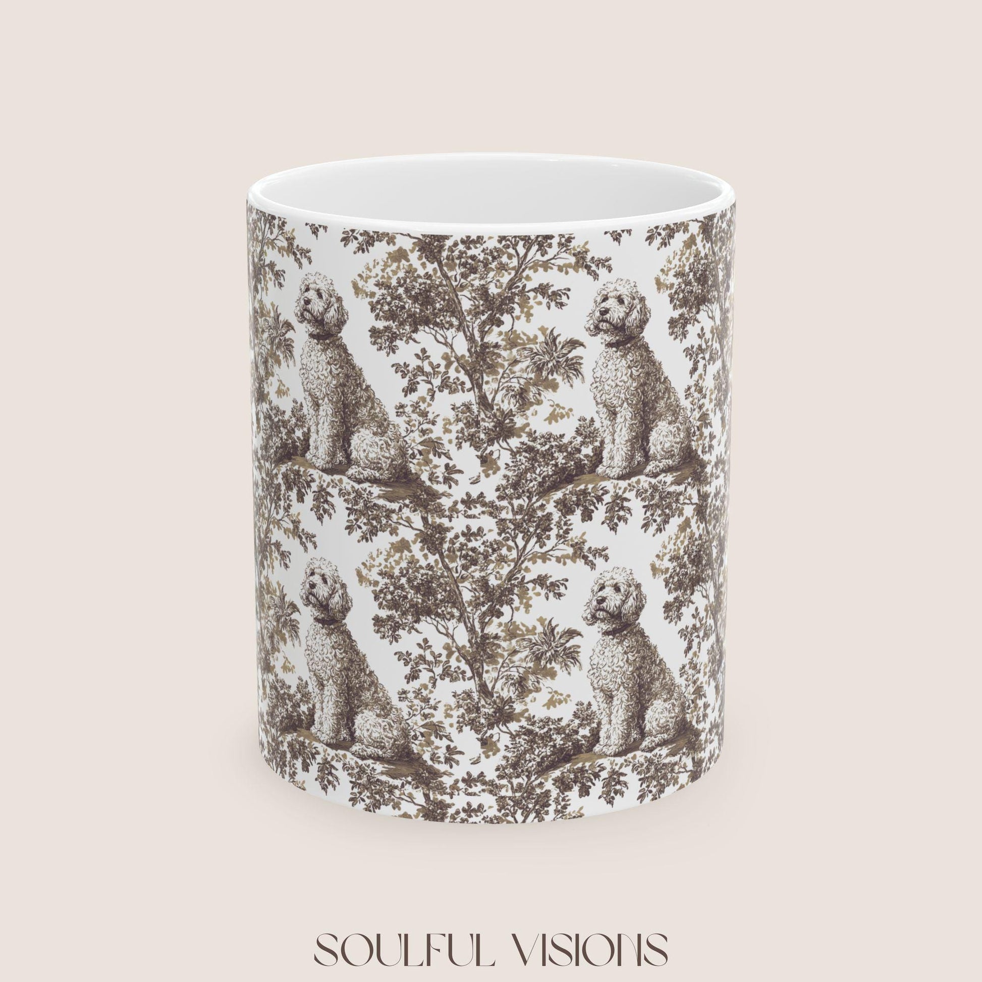 Golden doodle French Toile de Jouy Mug, Golden doodle Mugs, Doodle Gift, Golden doodle gift, Goldendoodle, Doodle mama Gift, Doodle Mom