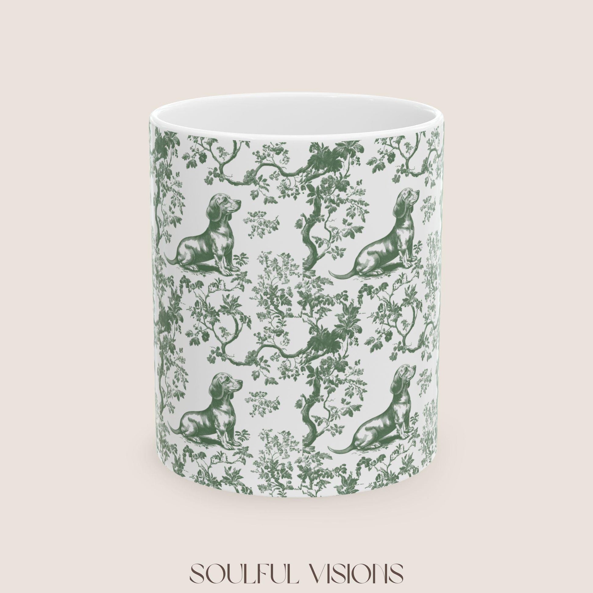 Dachshund French Toile de Jouy Mug, Dachshund mugs, Doxie Mom Mugs, Sausage Dog Lover Gifts, Dachshund, Dog Drinkware, Dachshund gift