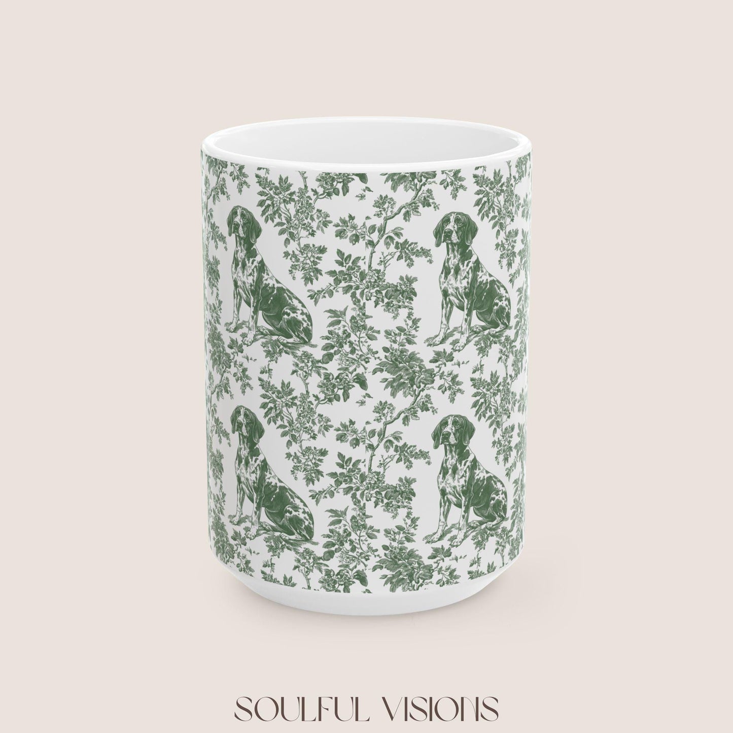 Pointer French Pastel Toile de Jouy Mug, GSP Coffee Mug 15 oz 11 oz, Pointer Mom Mug, German Shorthaired Pointer Gifts, GSP, GSP Gifts