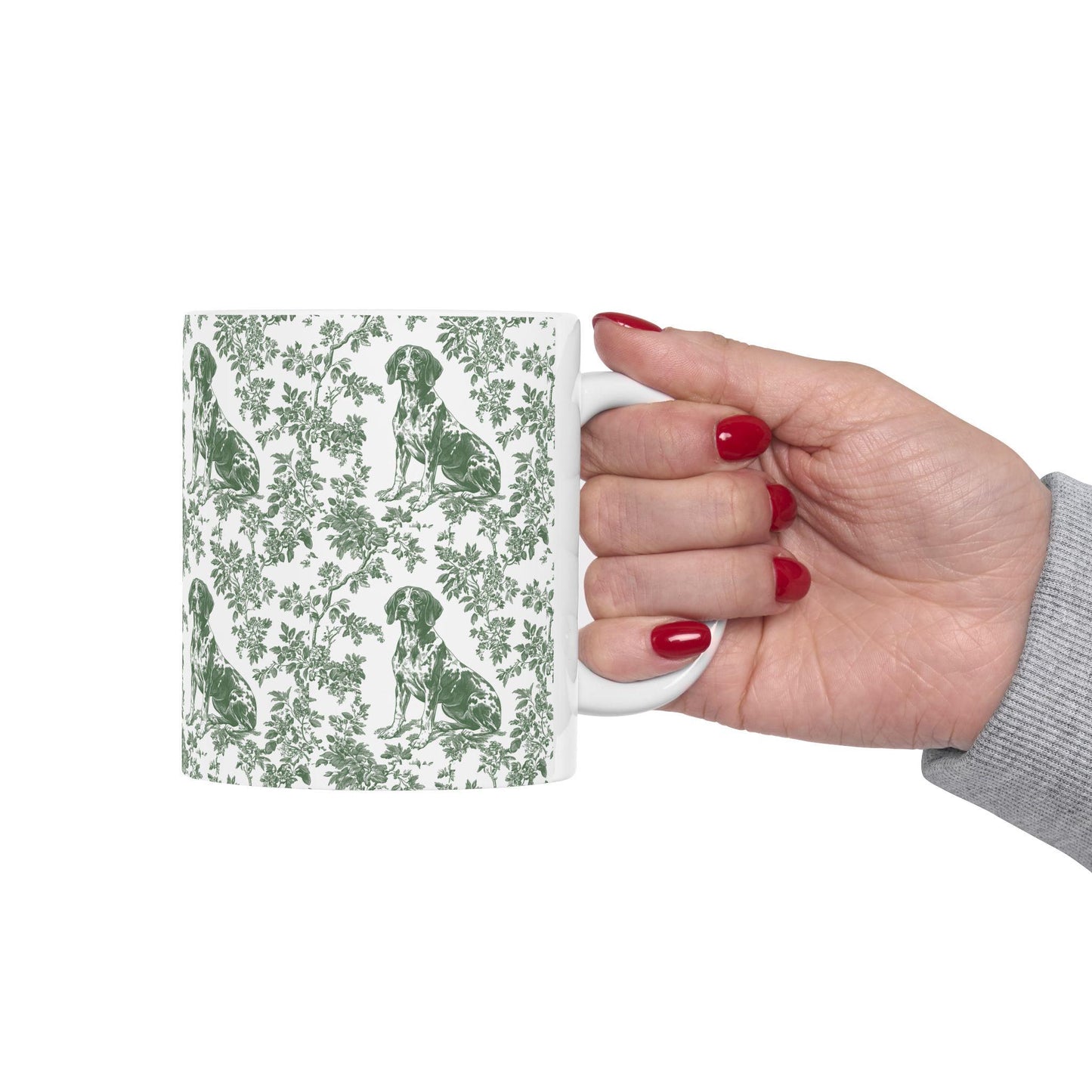 Pointer French Pastel Toile de Jouy Mug, GSP Coffee Mug 15 oz 11 oz, Pointer Mom Mug, German Shorthaired Pointer Gifts, GSP, GSP Gifts
