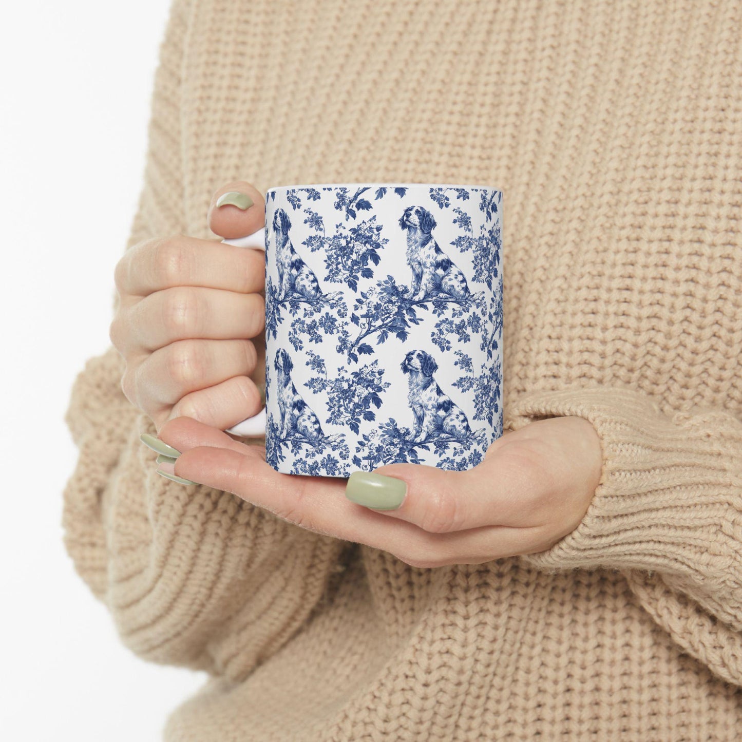 Brittany Spaniel French Toile De Jouy Mug, Brittany Spaniel Mug, Spaniel mom, Brittany Spaniel gift, Brittany Spaniel Lover, Spaniel Cup