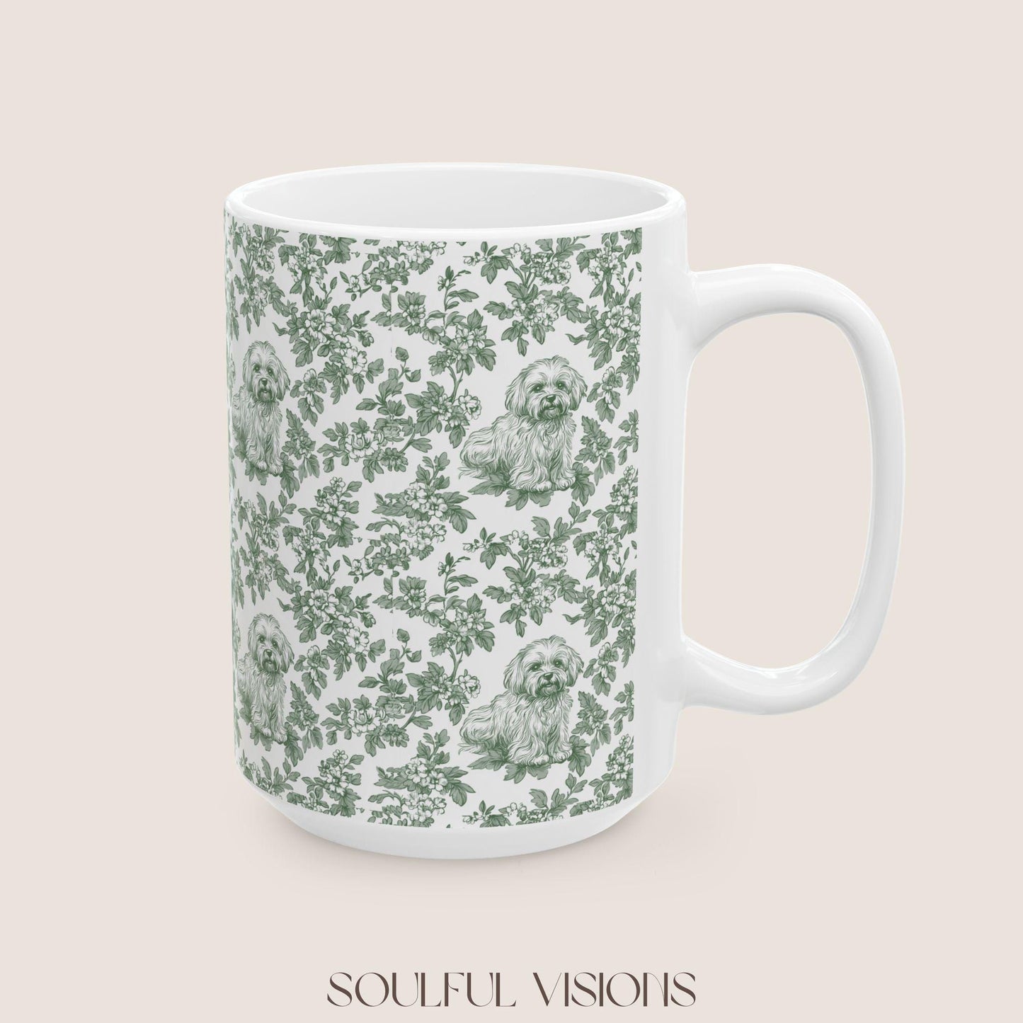 Havanese French Toile De Jouy Mug, Havanese Mug, Havanese mom, Havanese, Havanese Lover gift, Havanese Coffee Mug, Toile mug