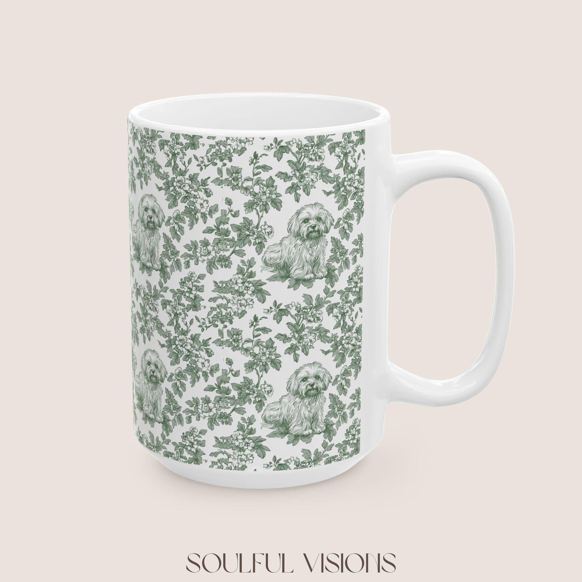 Havanese French Toile De Jouy Mug, Havanese Mug, Havanese mom, Havanese, Havanese Lover gift, Havanese Coffee Mug, Toile mug