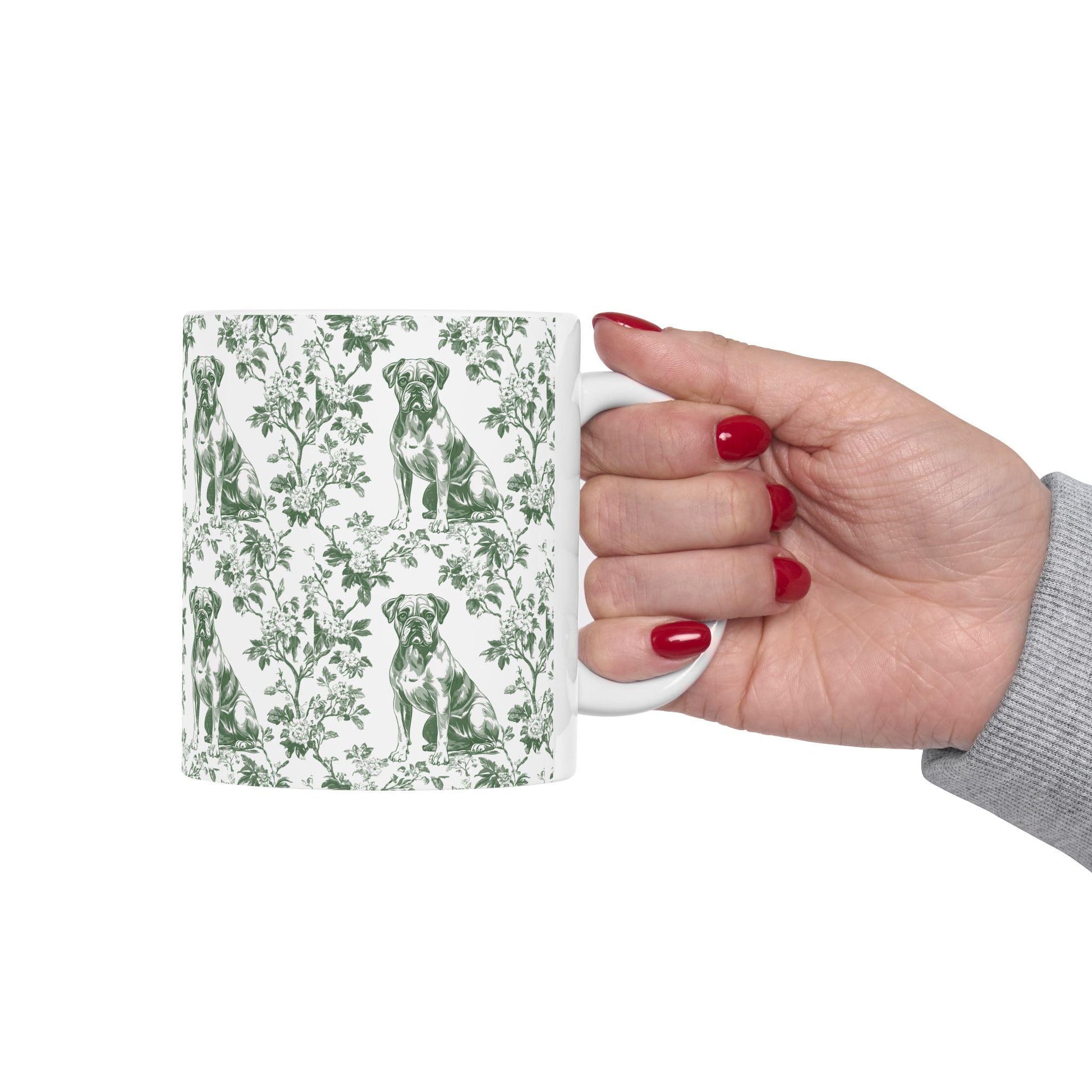 Boxer Dog French Pastel Toile De Jouy Mug, boxer dog Mug, Boxer, boxer dog gifts, boxer dog mom, boxer dog gift, Dog blue toile mug