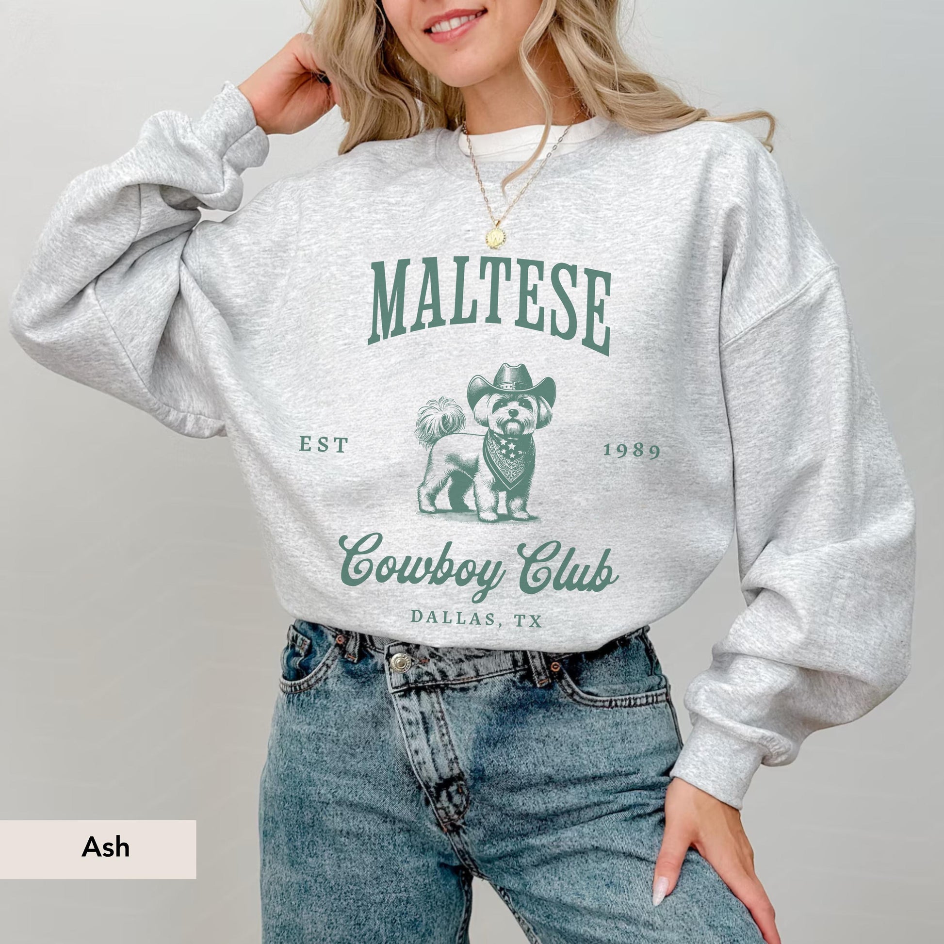 Maltese Cowboy Club sweatshirt, Maltese, Maltese mom, Maltese gift, Maltese gifts, maltese dog shirt, maltese shirt, Maltese Dog