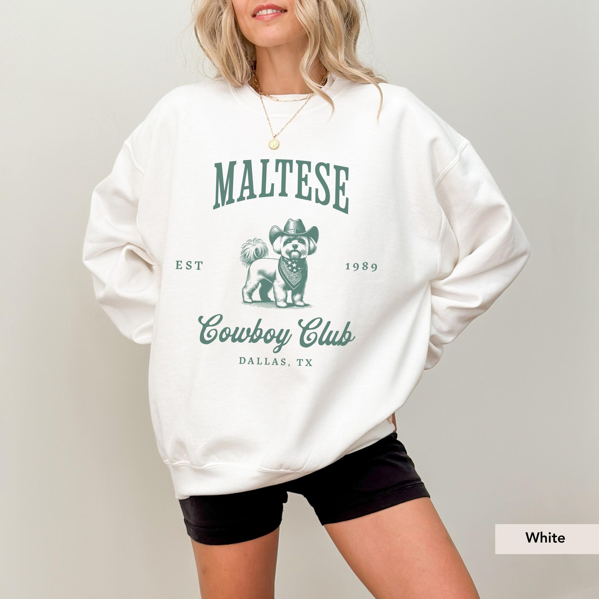 Maltese Cowboy Club sweatshirt, Maltese, Maltese mom, Maltese gift, Maltese gifts, maltese dog shirt, maltese shirt, Maltese Dog