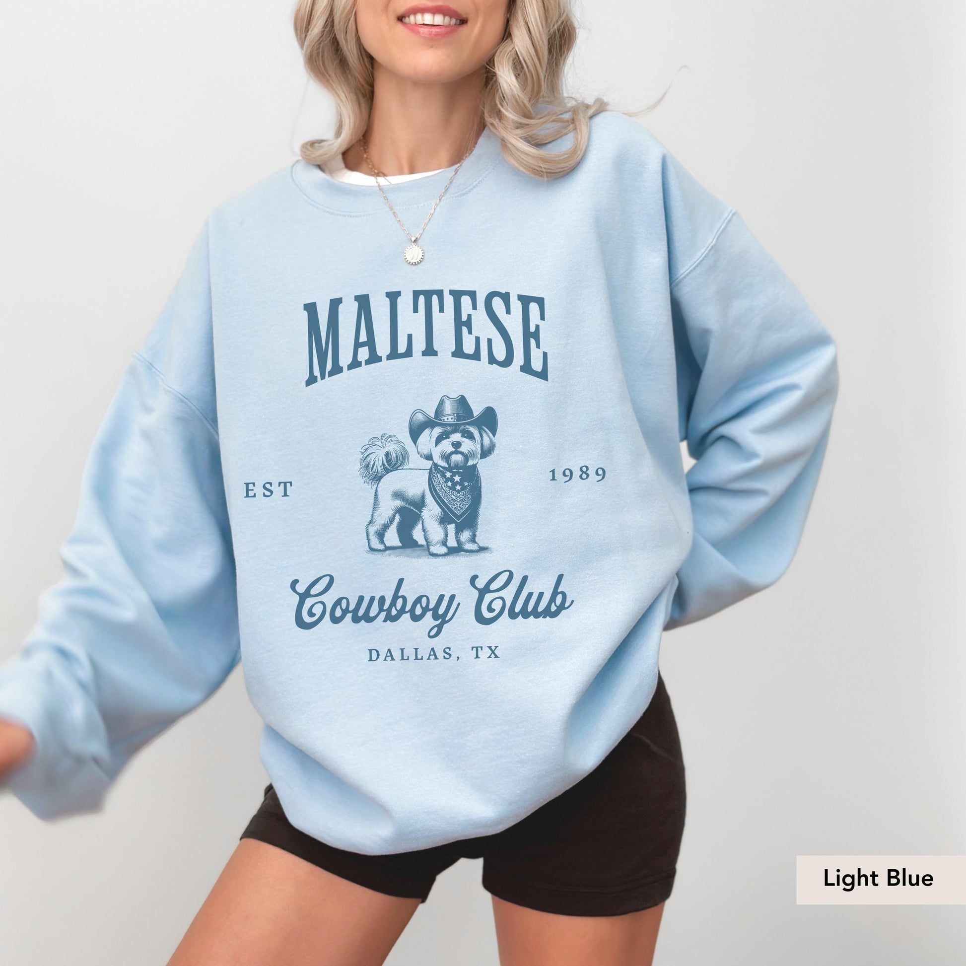 Maltese Cowboy Club sweatshirt, Maltese, Maltese mom, Maltese gift, Maltese gifts, maltese dog shirt, maltese shirt, Maltese Dog