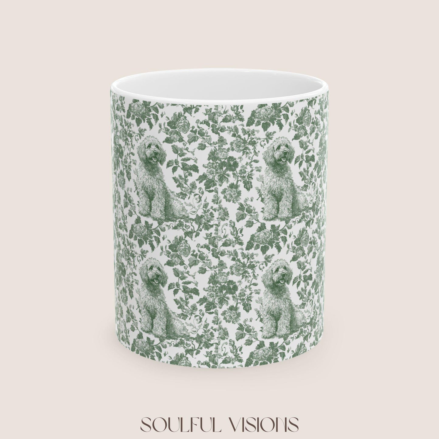 Labradoodle French Pastel Toile de Jouy Mug, Labradoodle Mug, Doodle Gift, Labradoodle gift, Toile Dog mug, Doodle mama Gift, Labradoodle