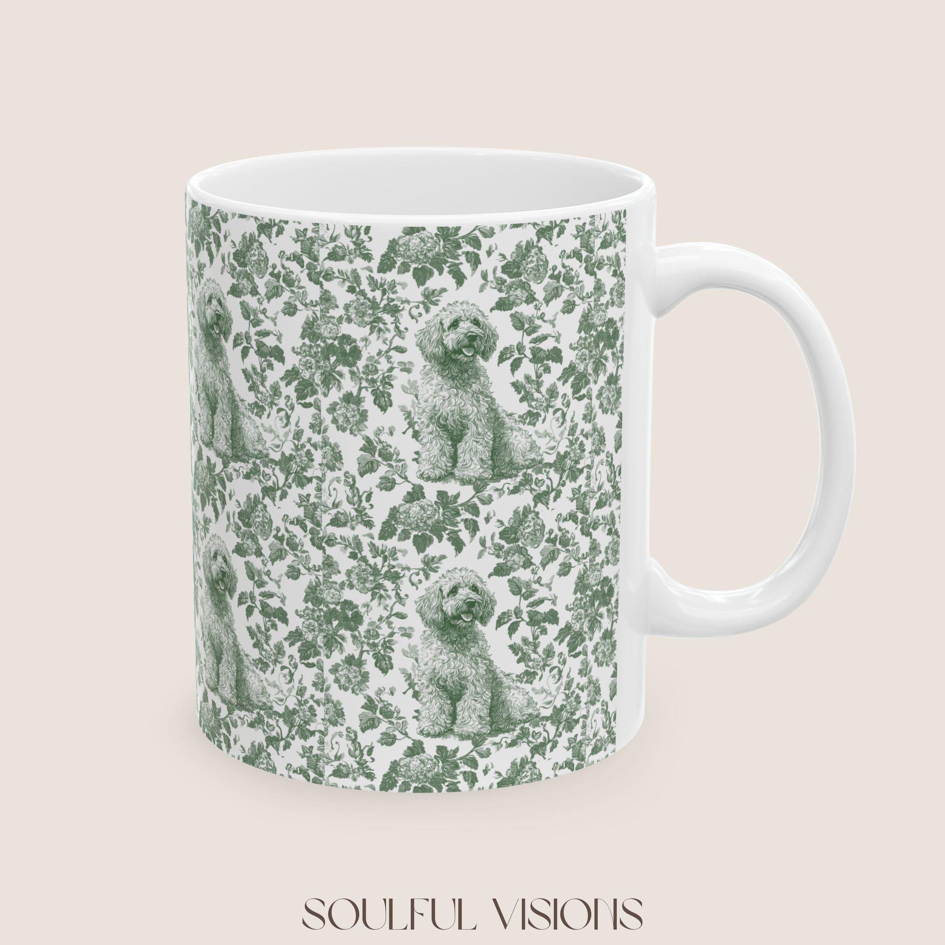 Labradoodle French Pastel Toile de Jouy Mug, Labradoodle Mug, Doodle Gift, Labradoodle gift, Toile Dog mug, Doodle mama Gift, Labradoodle