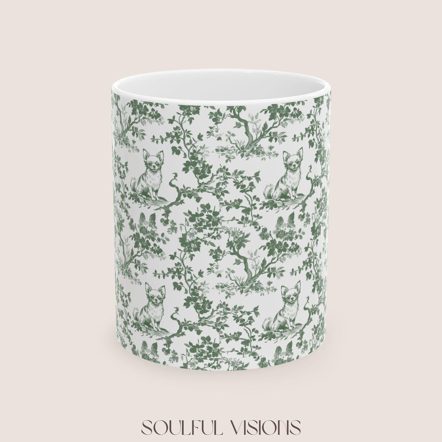 Chihuahua French Pastel Toile de Jouy Mug, Chihuahua Mug, Chihuahua Lover Gifts, Chihuahua gifts, Chihuahua, Chihuahua mom Gift, Chihuahua