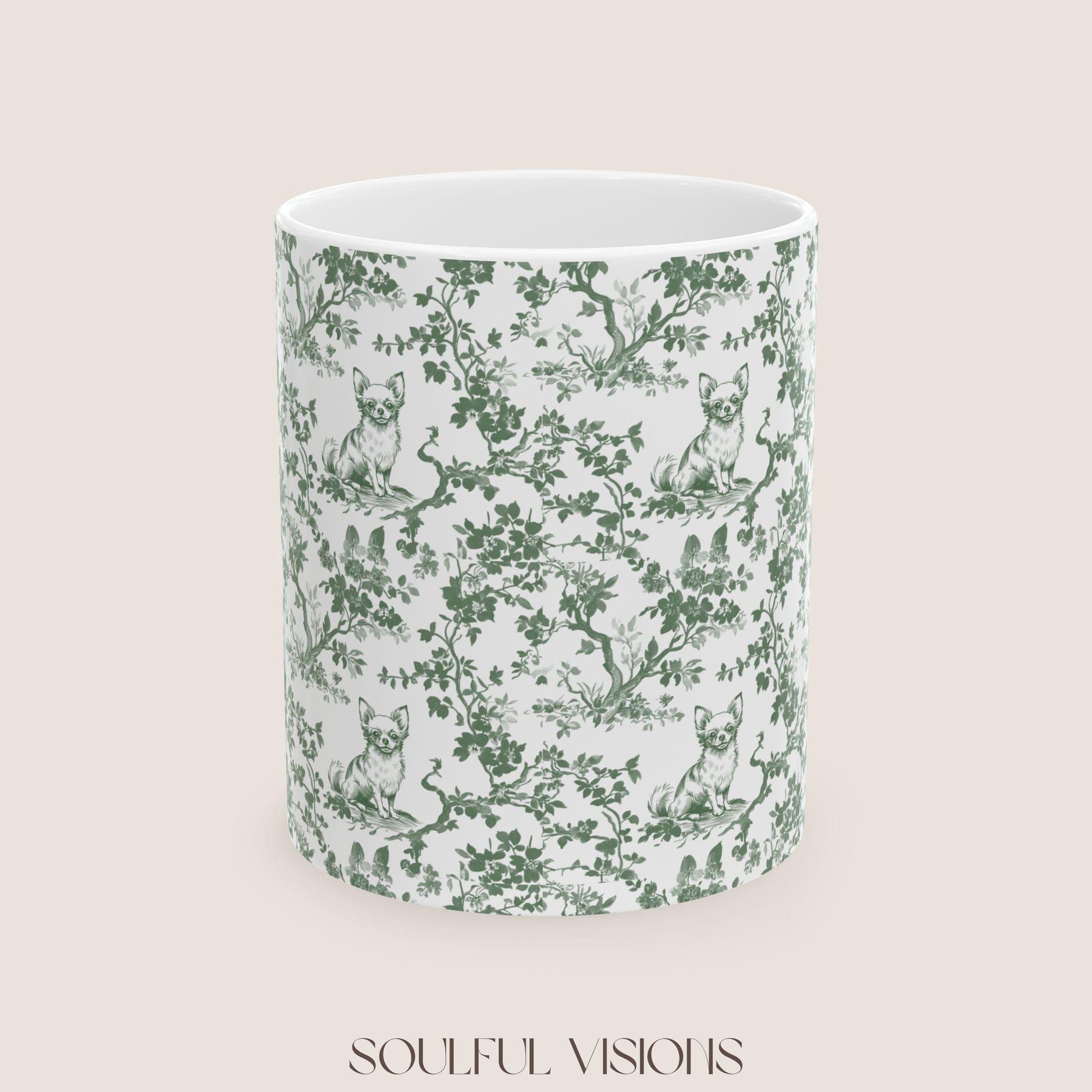 Chihuahua French Pastel Toile de Jouy Mug, Chihuahua Mug, Chihuahua Lover Gifts, Chihuahua gifts, Chihuahua, Chihuahua mom Gift, Chihuahua