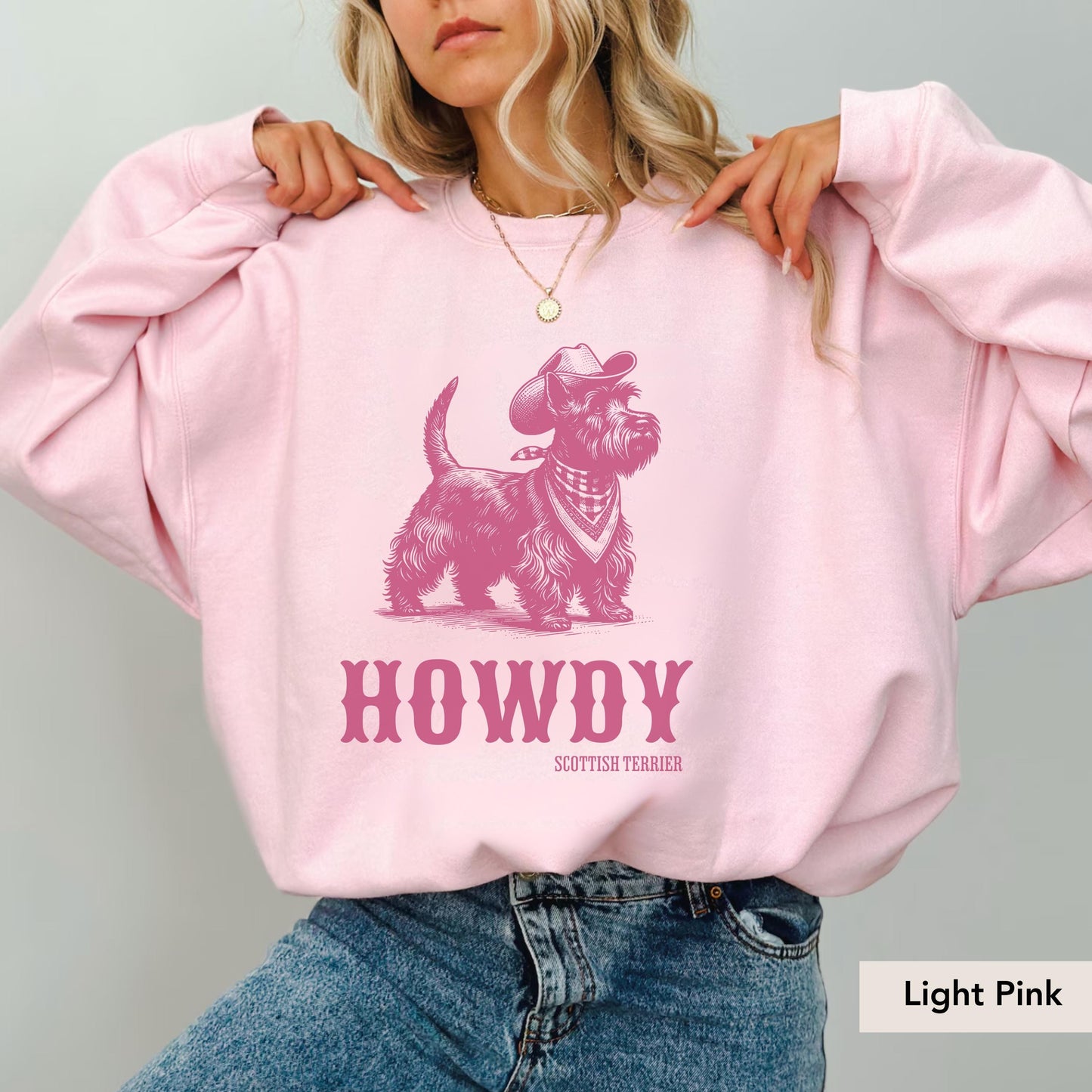 Howdy Scottish Terrier Sweatshirt, Scottish Terrier, Scottish Terrier gift, Scottish Terrier mom, Scottish Terrier sweater, Dog Cowboy