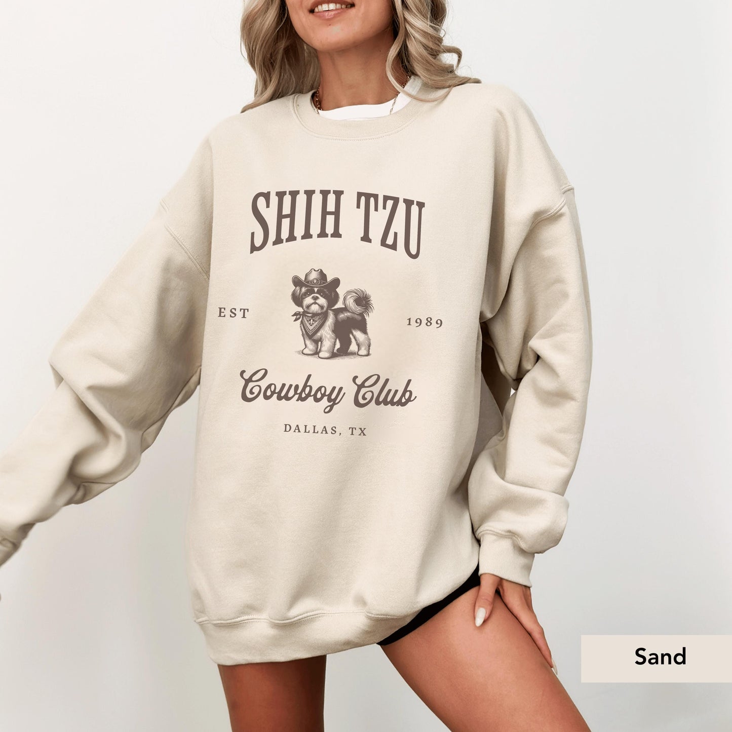 Shih tzu Cowboy Club Sweatshirt, Shih tzu, Shih tzu gift, Shih tzu shirt, Shih tzu mom, Shih tzu sweater, Dog mom, Shih tzu dog, Dog western