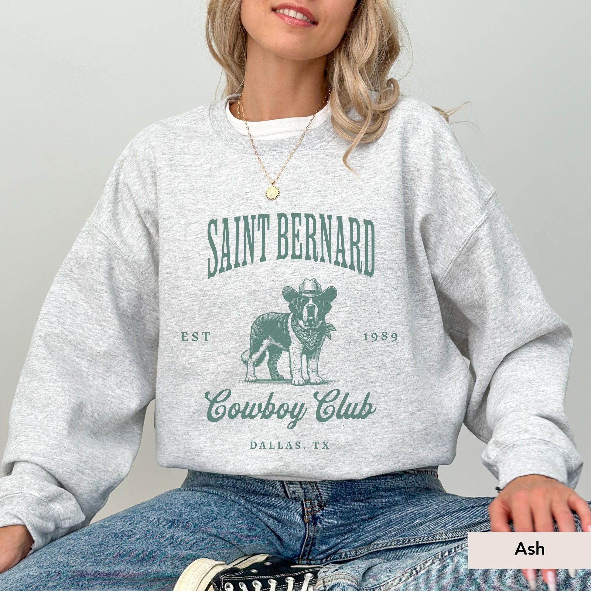 Saint Bernard Cowboy club Sweatshirt, St Bernard, St Bernard Sweatshirt, Saint Bernard Gift, St Bernard shirt, Saint Bernard cowboy sweater