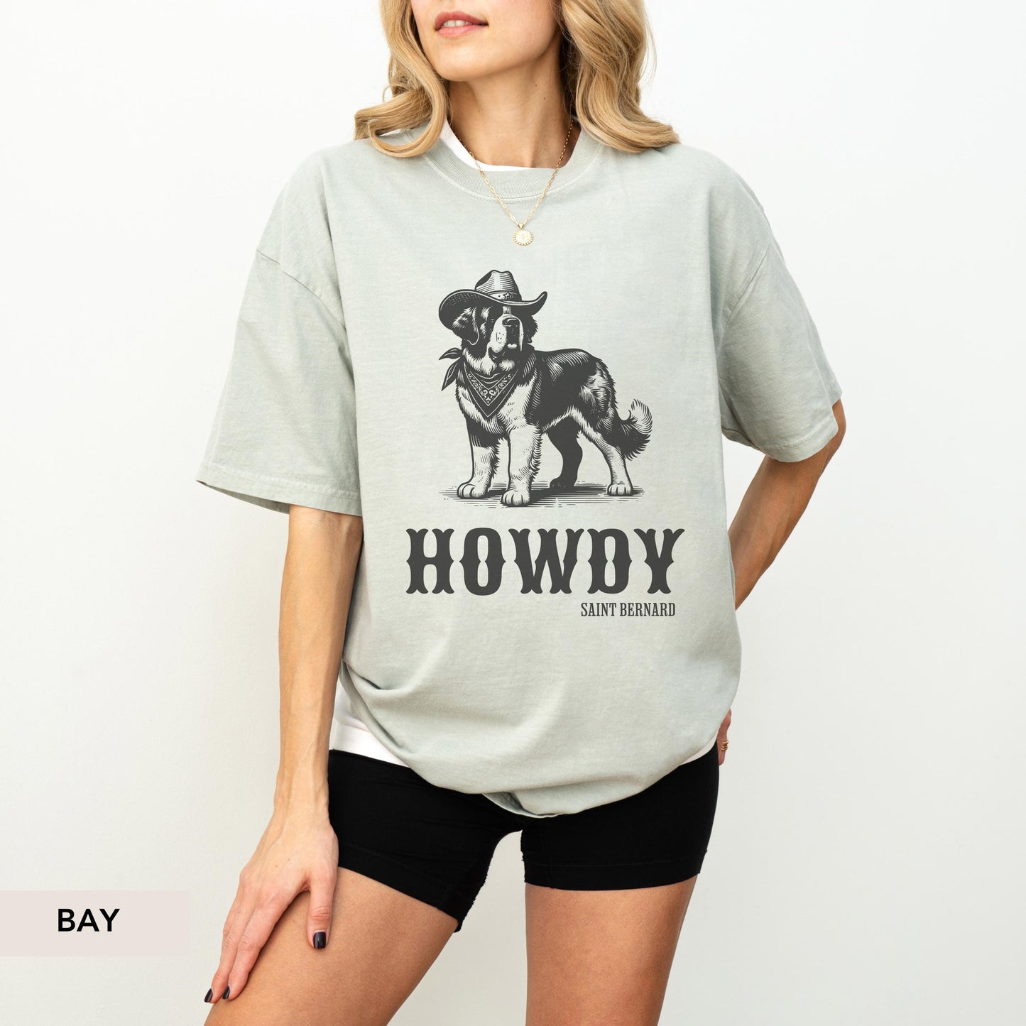 Howdy Saint Bernard Comfort Colors Shirt, St Bernard, St Bernard Sweatshirt, Saint Bernard Gift, St Bernard shirt, Dog cowboy shirt
