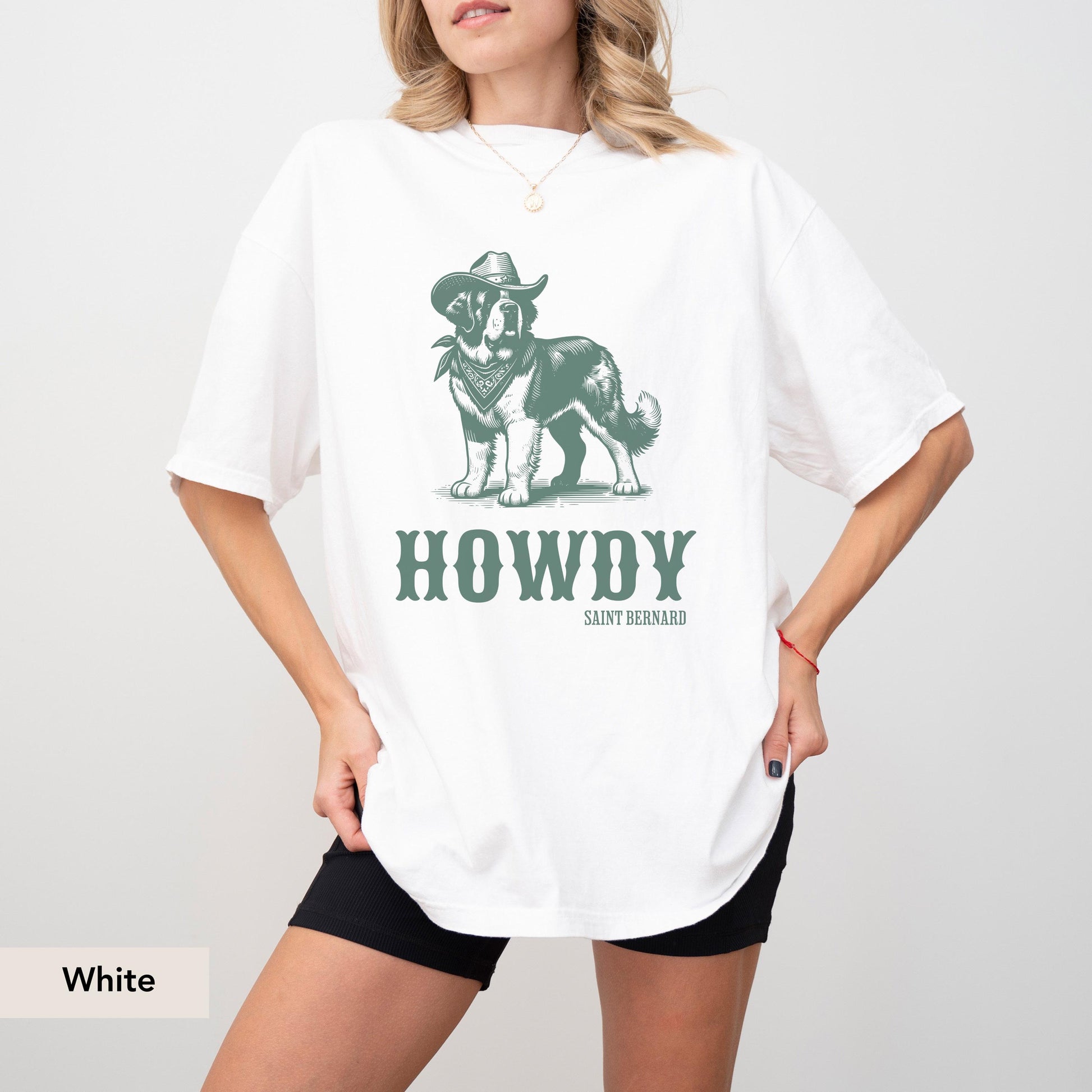 Howdy Saint Bernard Comfort Colors Shirt, St Bernard, St Bernard Sweatshirt, Saint Bernard Gift, St Bernard shirt, Dog cowboy shirt