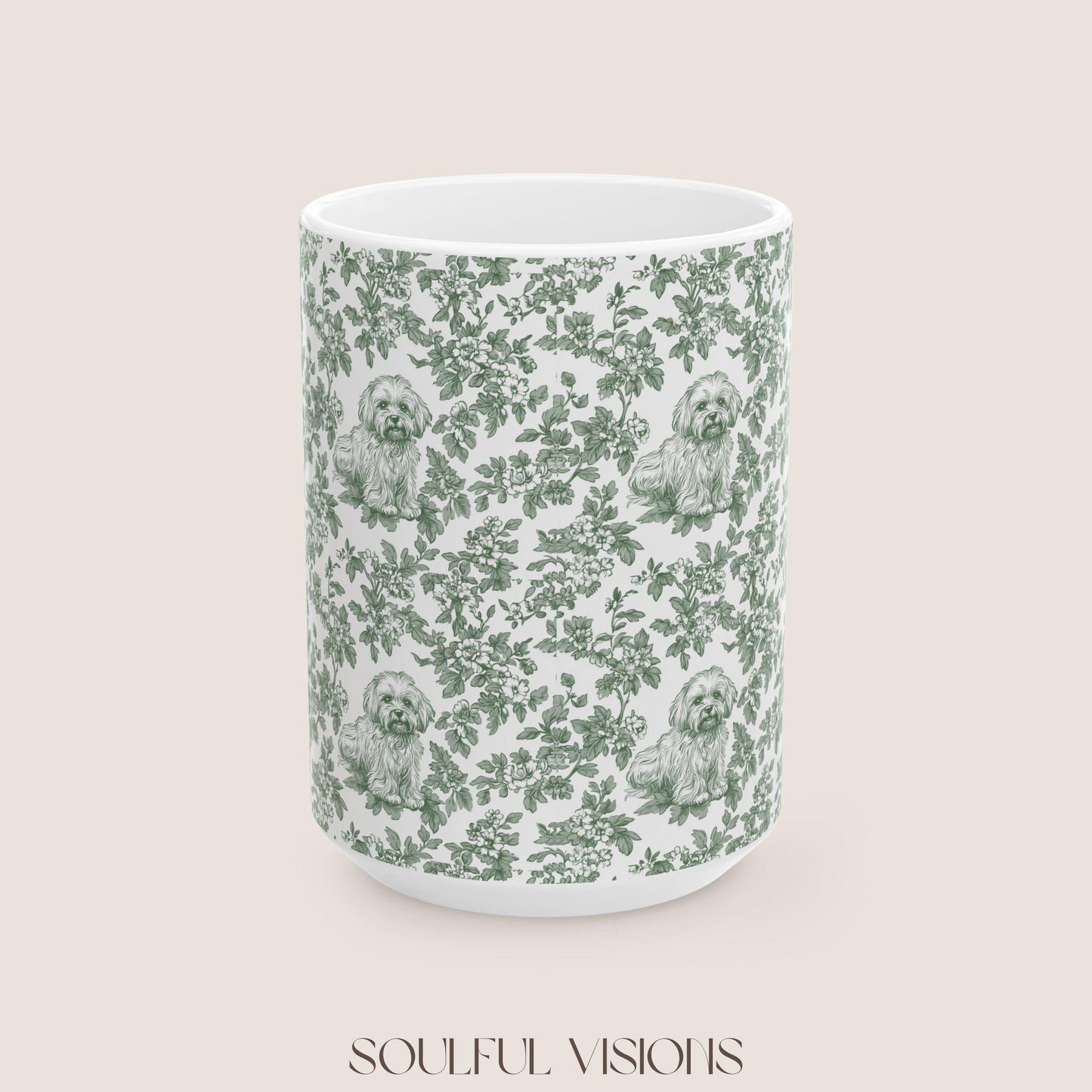 Havanese French Toile De Jouy Mug, Havanese Mug, Havanese mom, Havanese, Havanese Lover gift, Havanese Coffee Mug, Toile mug