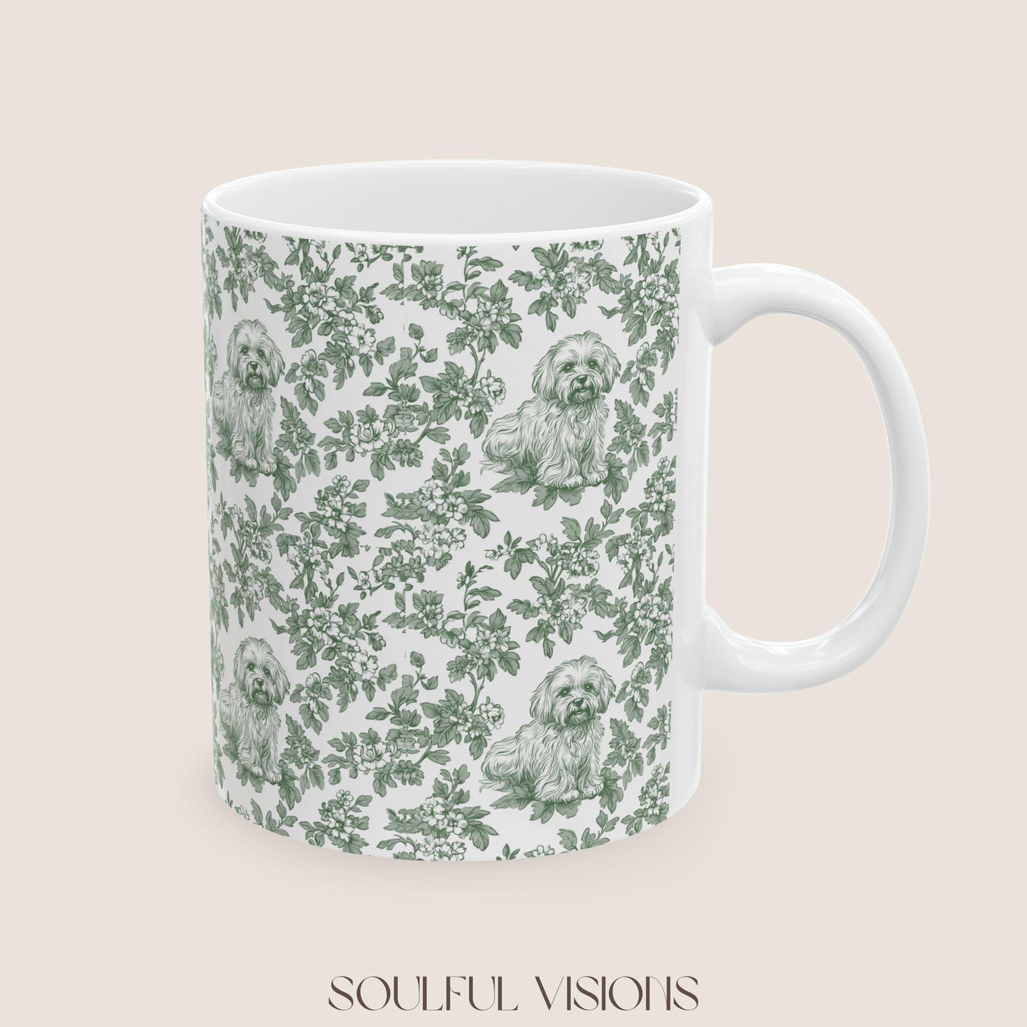 Havanese French Toile De Jouy Mug, Havanese Mug, Havanese mom, Havanese, Havanese Lover gift, Havanese Coffee Mug, Toile mug