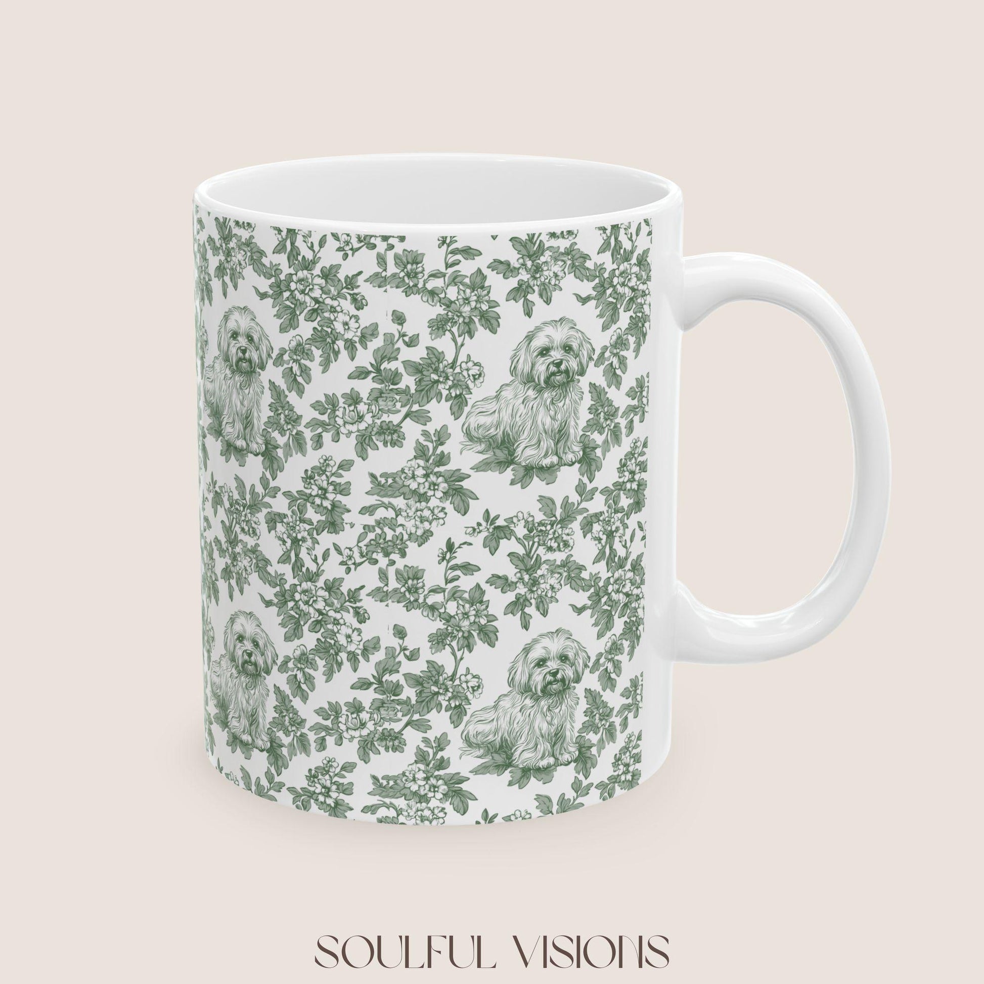 Havanese French Toile De Jouy Mug, Havanese Mug, Havanese mom, Havanese, Havanese Lover gift, Havanese Coffee Mug, Toile mug