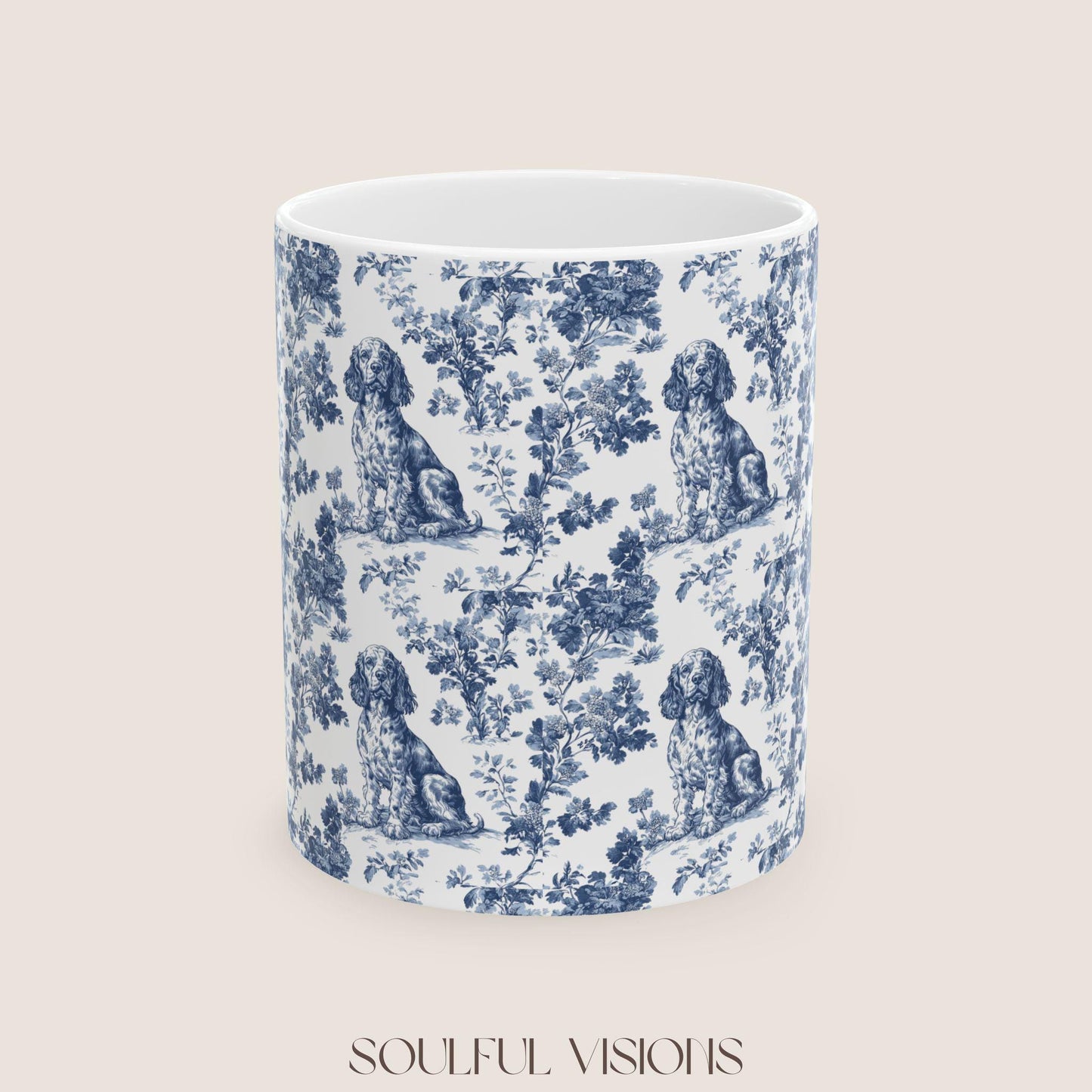 Boykin Spaniel French Blue Toile de Jouy Mug, Boykin Spaniel Mugs, Boykin Spaniel Gift, Toile mug, Boykin Spaniel, Spaniel mama Gift