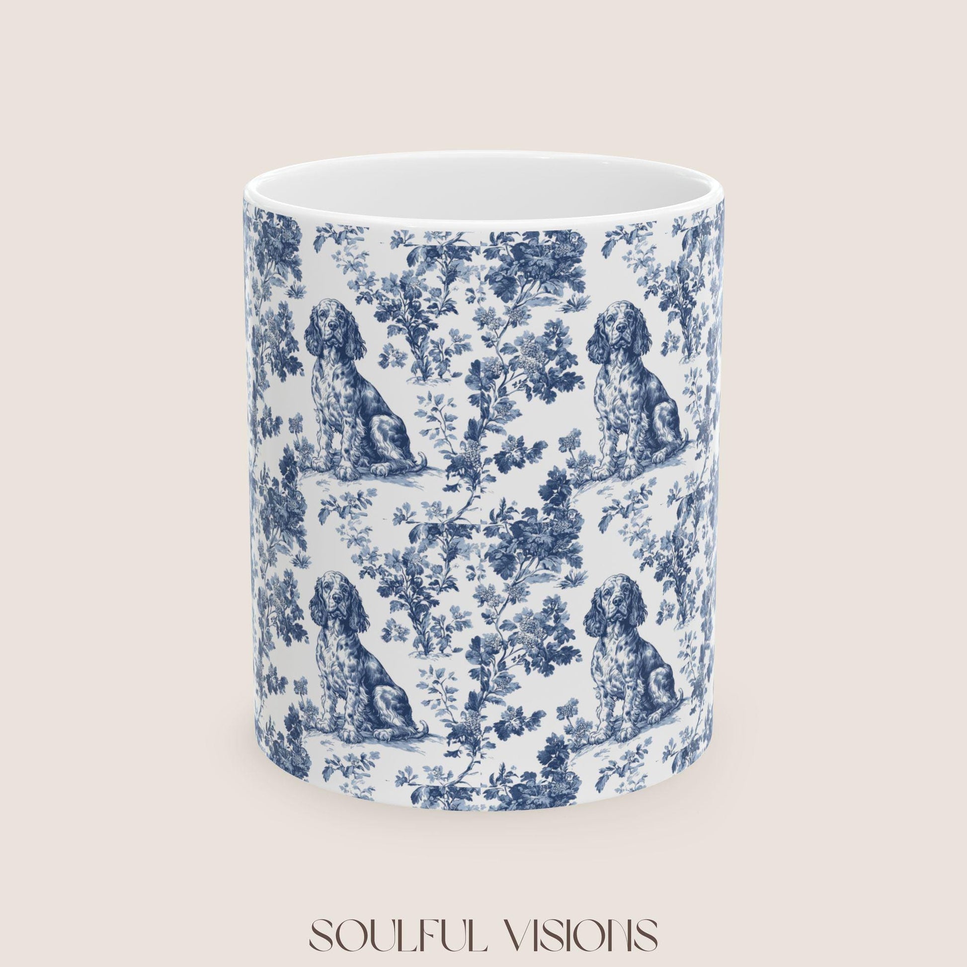 Boykin Spaniel French Blue Toile de Jouy Mug, Boykin Spaniel Mugs, Boykin Spaniel Gift, Toile mug, Boykin Spaniel, Spaniel mama Gift