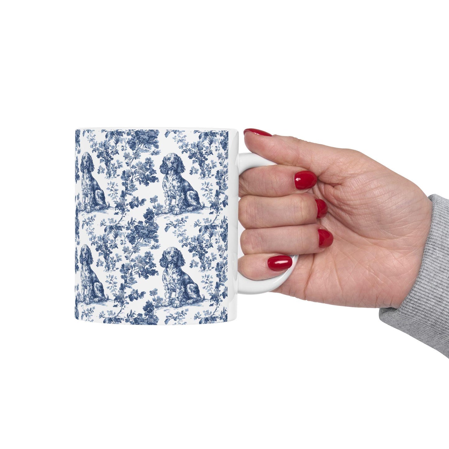 Boykin Spaniel French Blue Toile de Jouy Mug, Boykin Spaniel Mugs, Boykin Spaniel Gift, Toile mug, Boykin Spaniel, Spaniel mama Gift