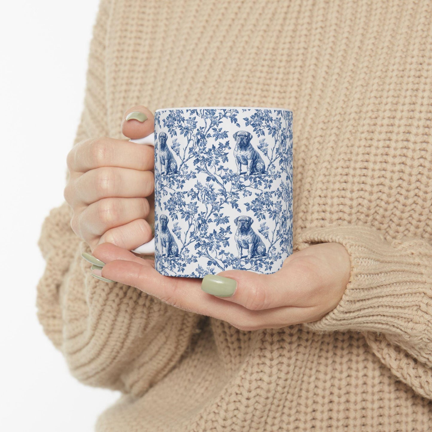 Dogue De Bordeaux French Blue Toile de Jouy Mug, Dogue De Bordeaux Mugs, Dogue De Bordeaux Gift, Dogue De Bordeaux lover, Dogue De Bordeaux