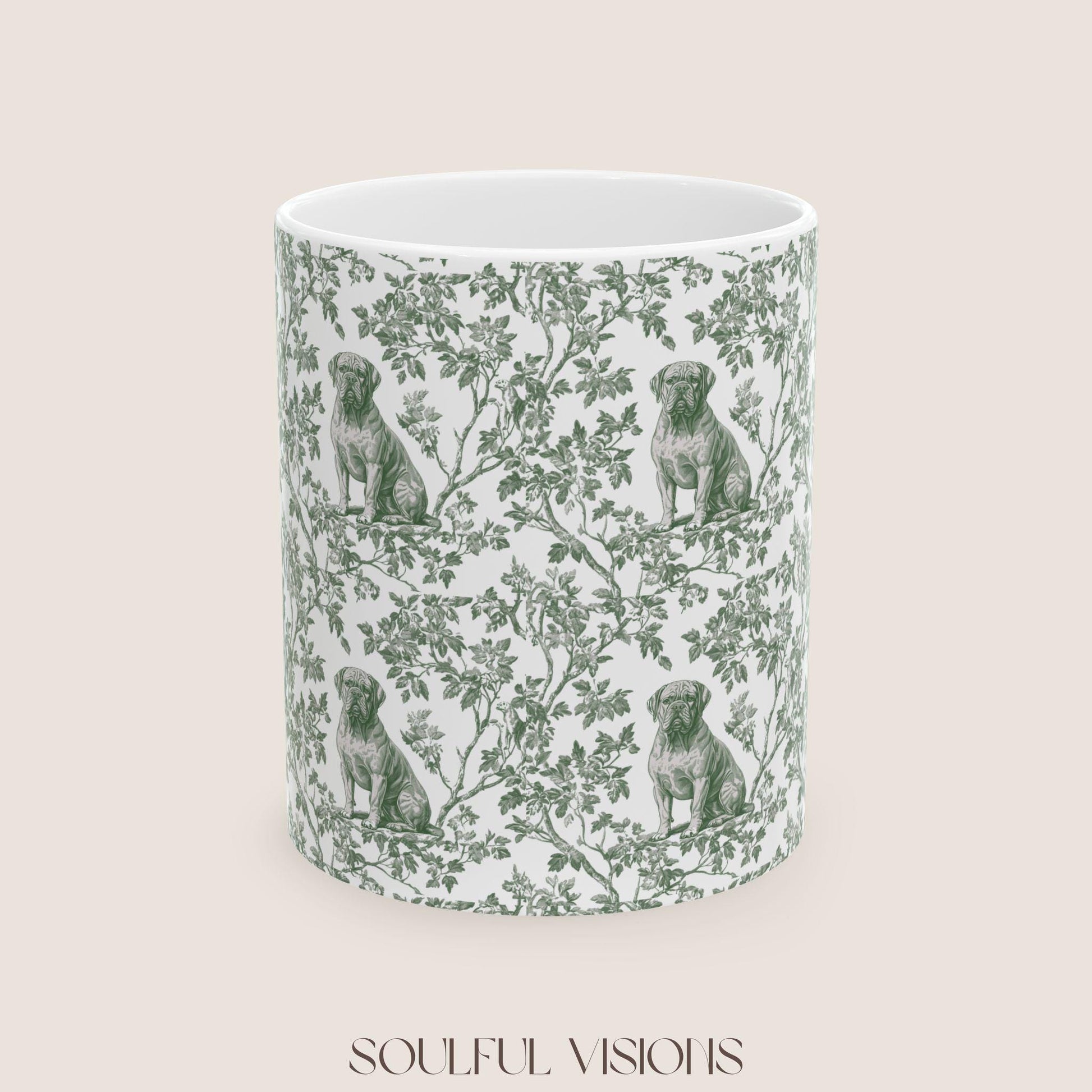 Dogue De Bordeaux French Pastel Toile de Jouy Mug, Dogue De Bordeaux Mug, Dogue De Bordeaux Gift, Dogue De Bordeaux lover, Dogue De Bordeaux