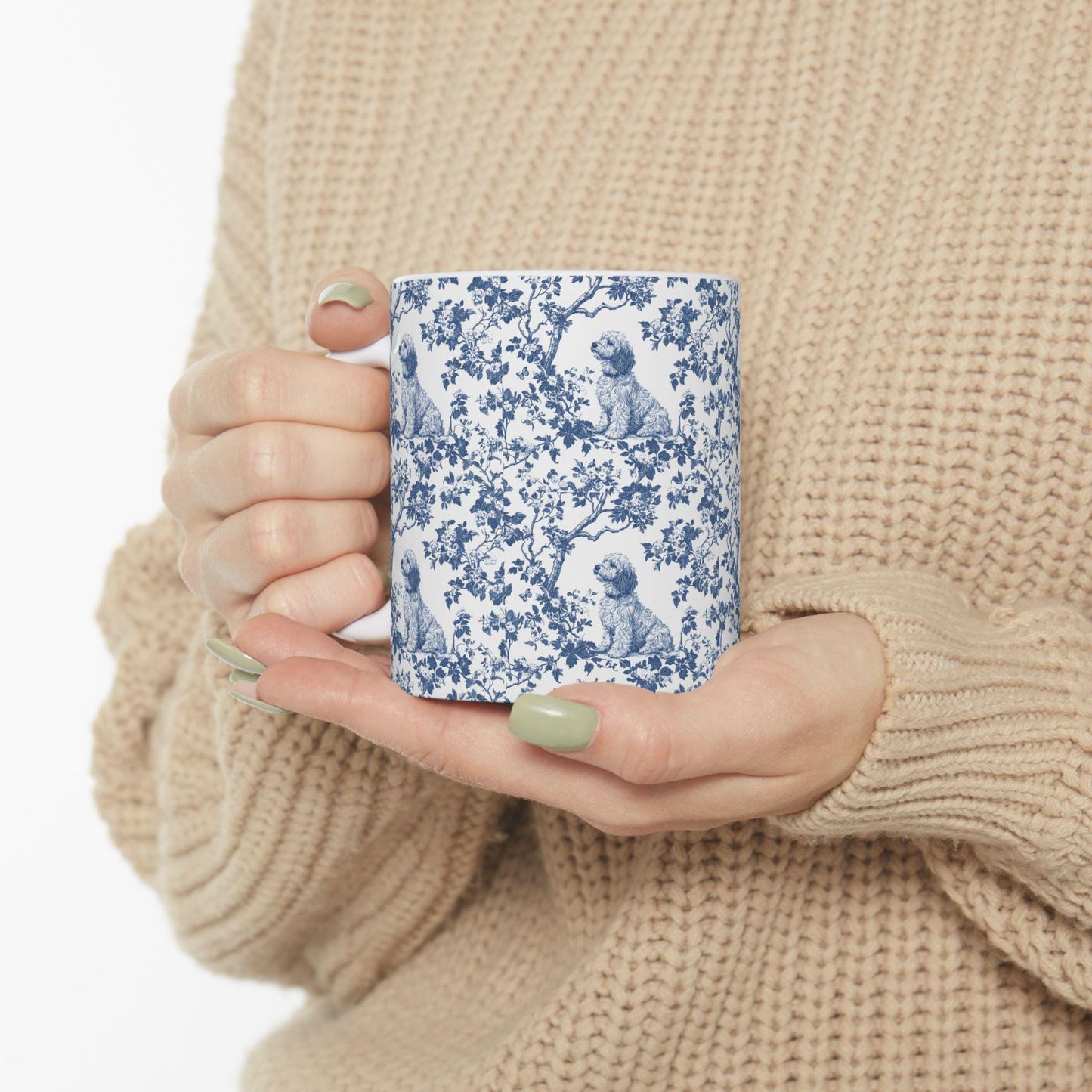 Goldendoodle French Blue Toile de Jouy Mug, Goldendoodle Mugs, Doodle Gift, Golden doodle gift, Goldendoodle, Doodle mama Gift, Doodle Mom