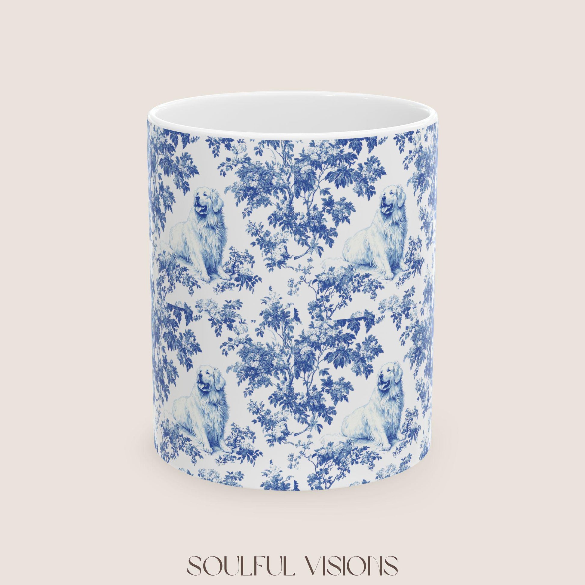 Great Pyrenees French Blue Toile de Jouy Mug, Dog Mugs, Great Pyrenees Coffee Mug, Great Pyrenees Mom Gifts, Great Pyrenees Lover Gift