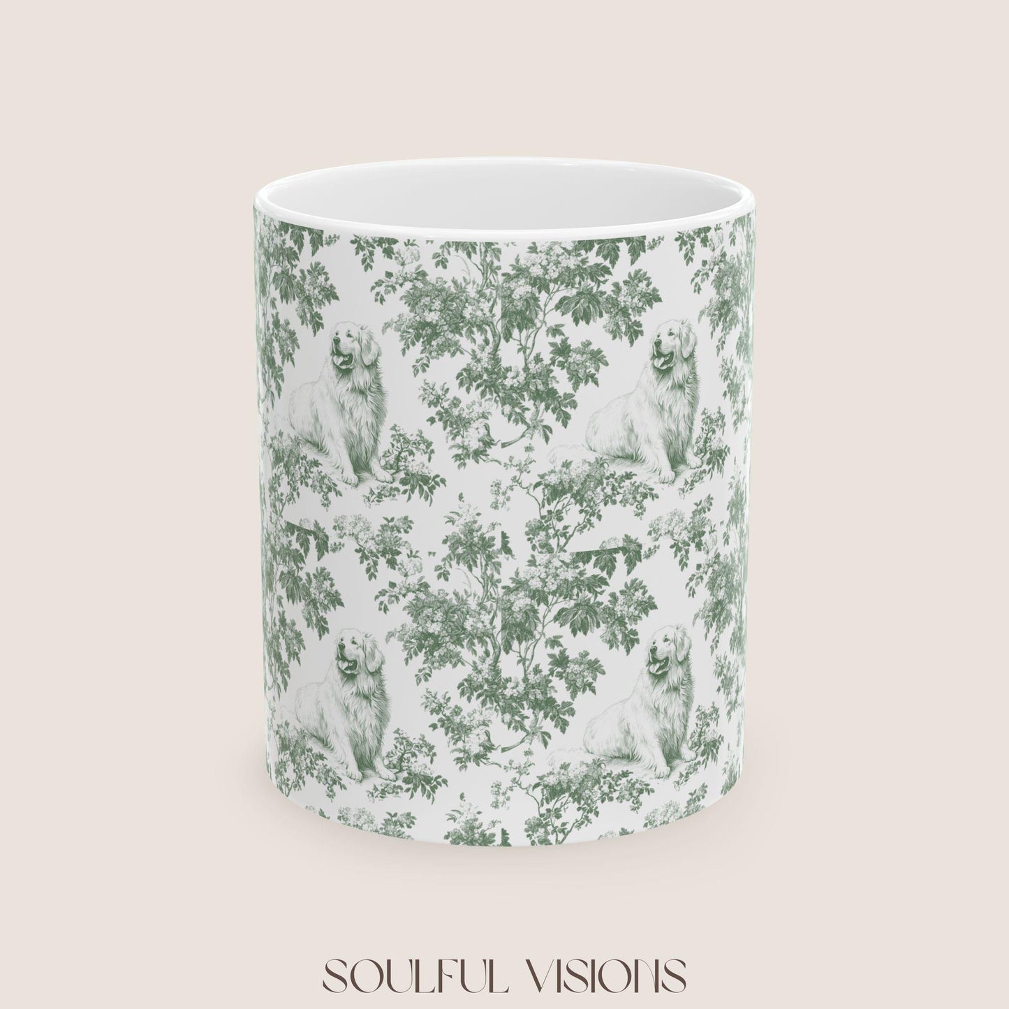 Great Pyrenees French Pastel Toile de Jouy Mug, Dog Mugs, Great Pyrenees Coffee Mug, Great Pyrenees Mom Gifts, Great Pyrenees Lover Gift
