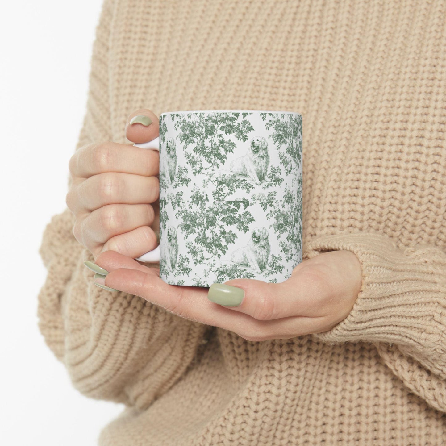 Great Pyrenees French Pastel Toile de Jouy Mug, Dog Mugs, Great Pyrenees Coffee Mug, Great Pyrenees Mom Gifts, Great Pyrenees Lover Gift