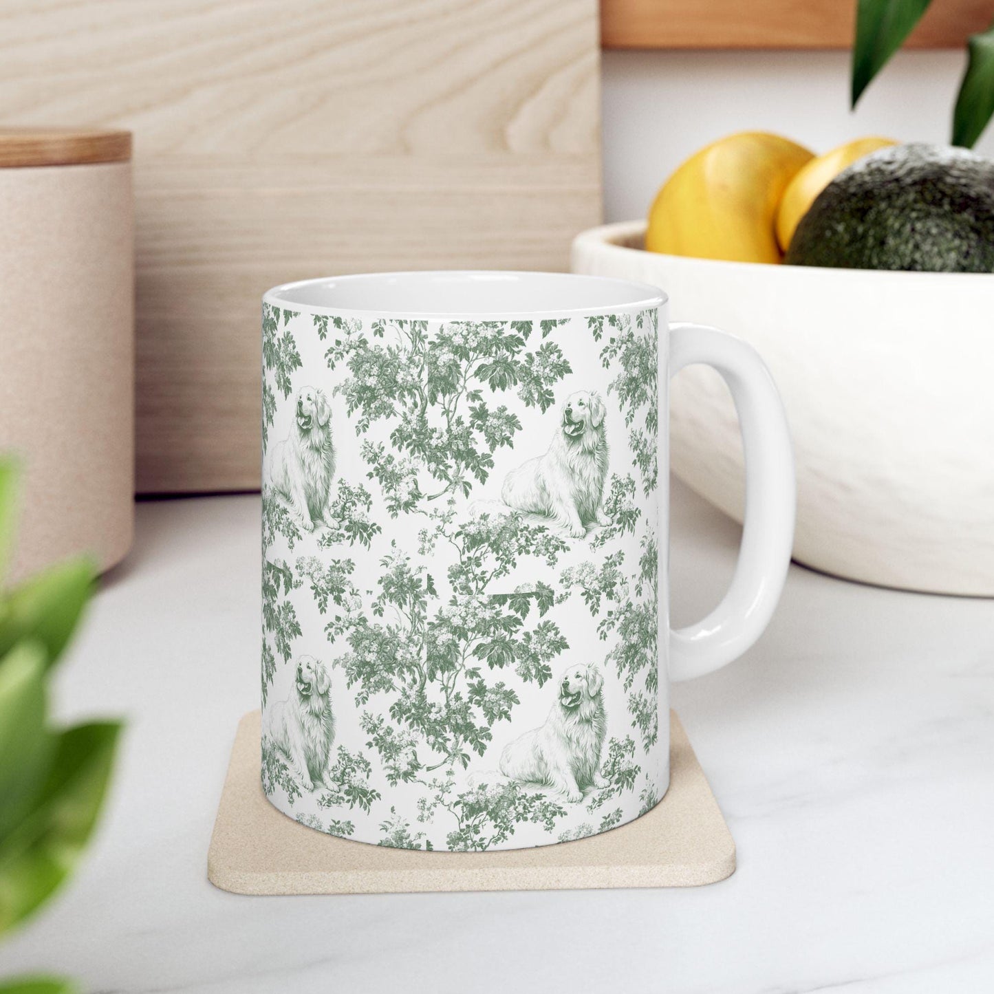 Great Pyrenees French Pastel Toile de Jouy Mug, Dog Mugs, Great Pyrenees Coffee Mug, Great Pyrenees Mom Gifts, Great Pyrenees Lover Gift