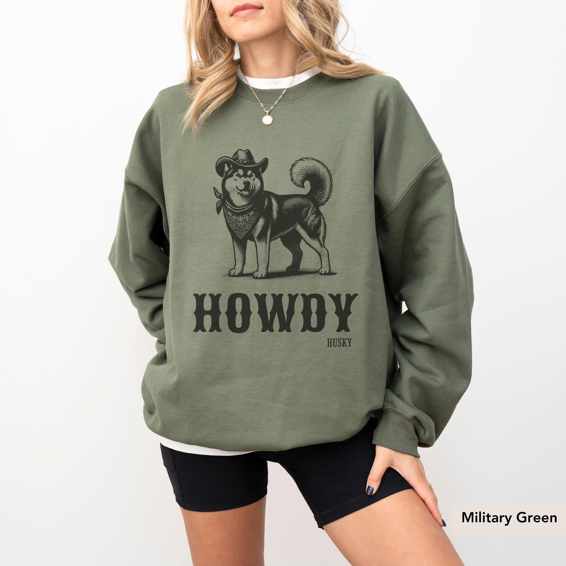 Howdy Husky Sweatshirt, Siberian Husky, Husky, Siberian Husky Sweatshirt, Siberian Husky Shirt, Husky dog mom, Husky Lover gift