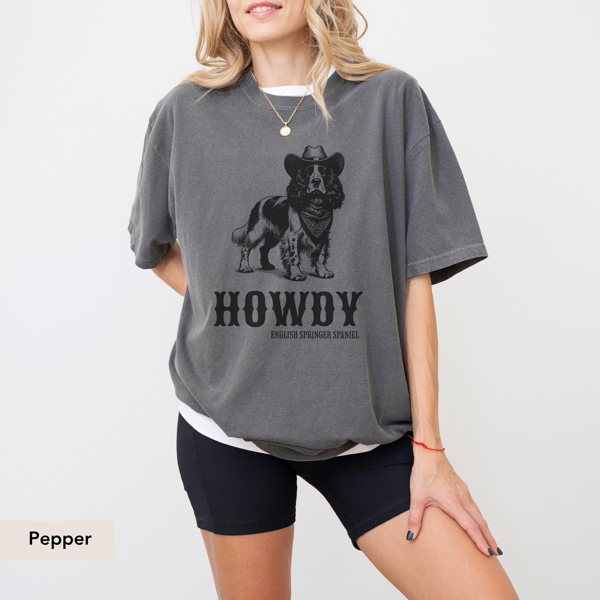 Howdy English springer spaniel Cowboy Shirt, English Springer Spaniel shirt, English Springer Spaniel, English Spaniel Gift, Dog cowboy