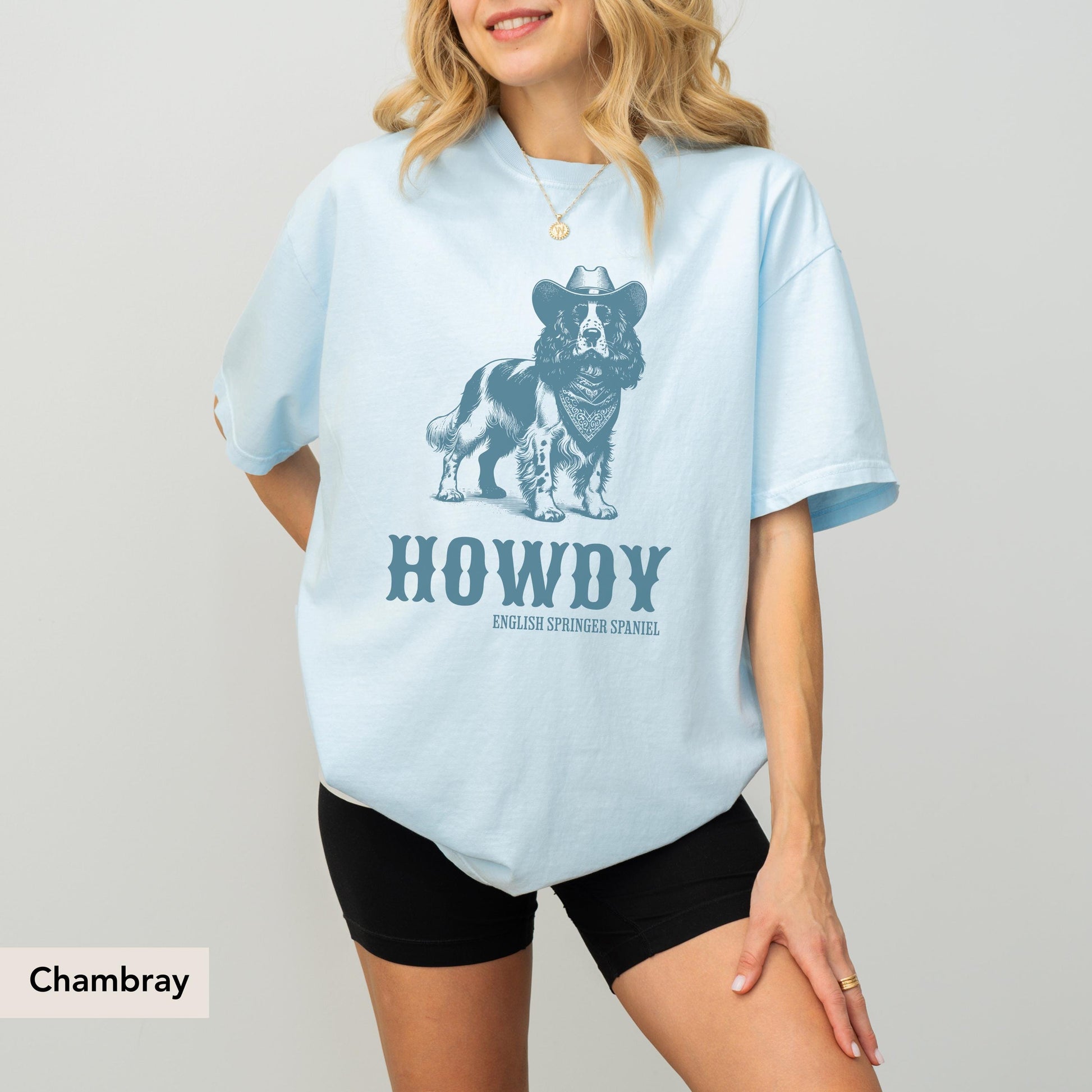 Howdy English springer spaniel Cowboy Shirt, English Springer Spaniel shirt, English Springer Spaniel, English Spaniel Gift, Dog cowboy