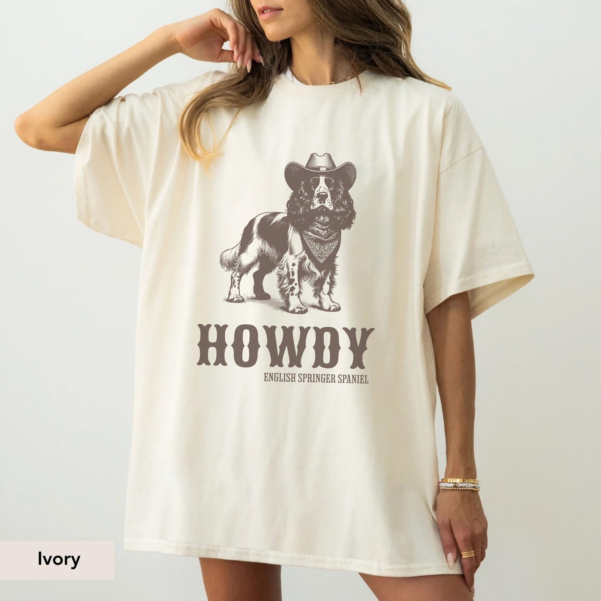 Howdy English springer spaniel Cowboy Shirt, English Springer Spaniel shirt, English Springer Spaniel, English Spaniel Gift, Dog cowboy