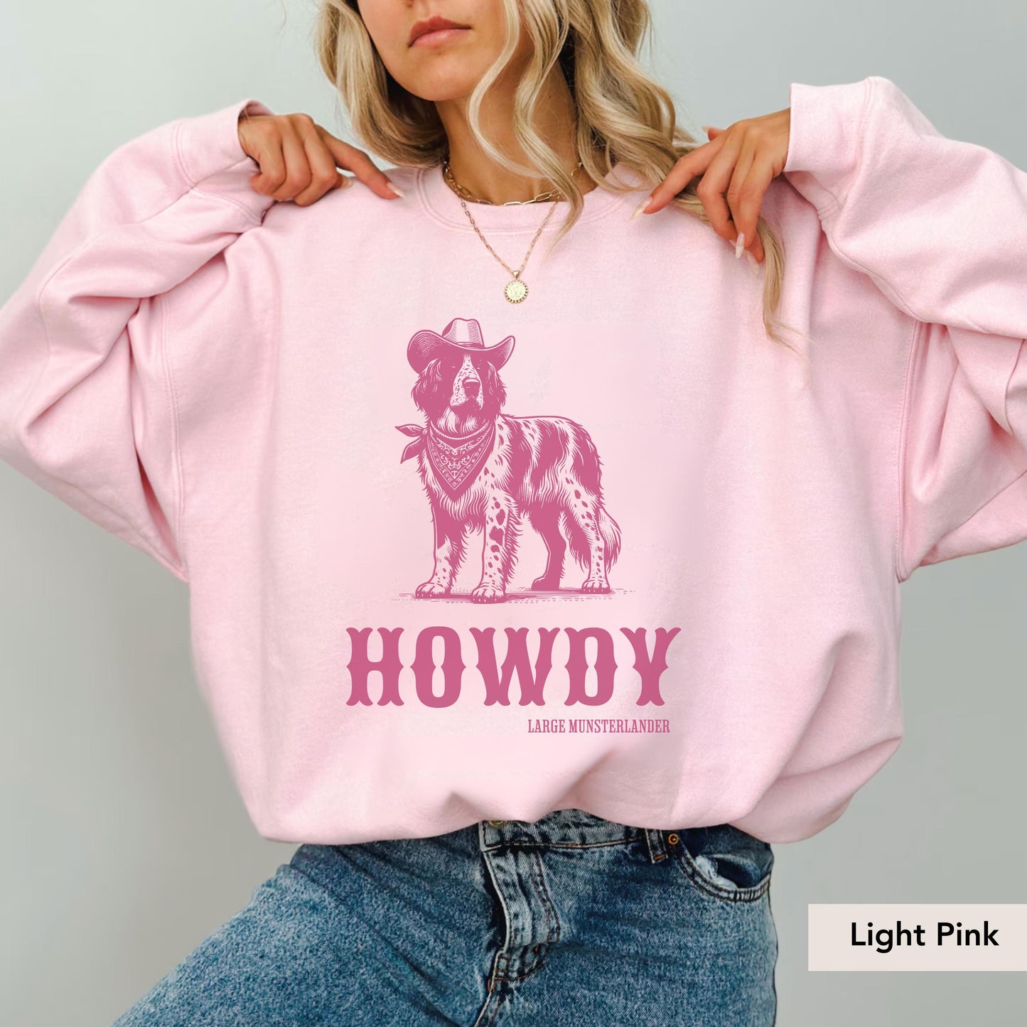 Howdy Large Munsterlander Sweatshirt, Munsterlander, Munsterlander Shirt, Munsterlander Gift, Munsterlander lover gift