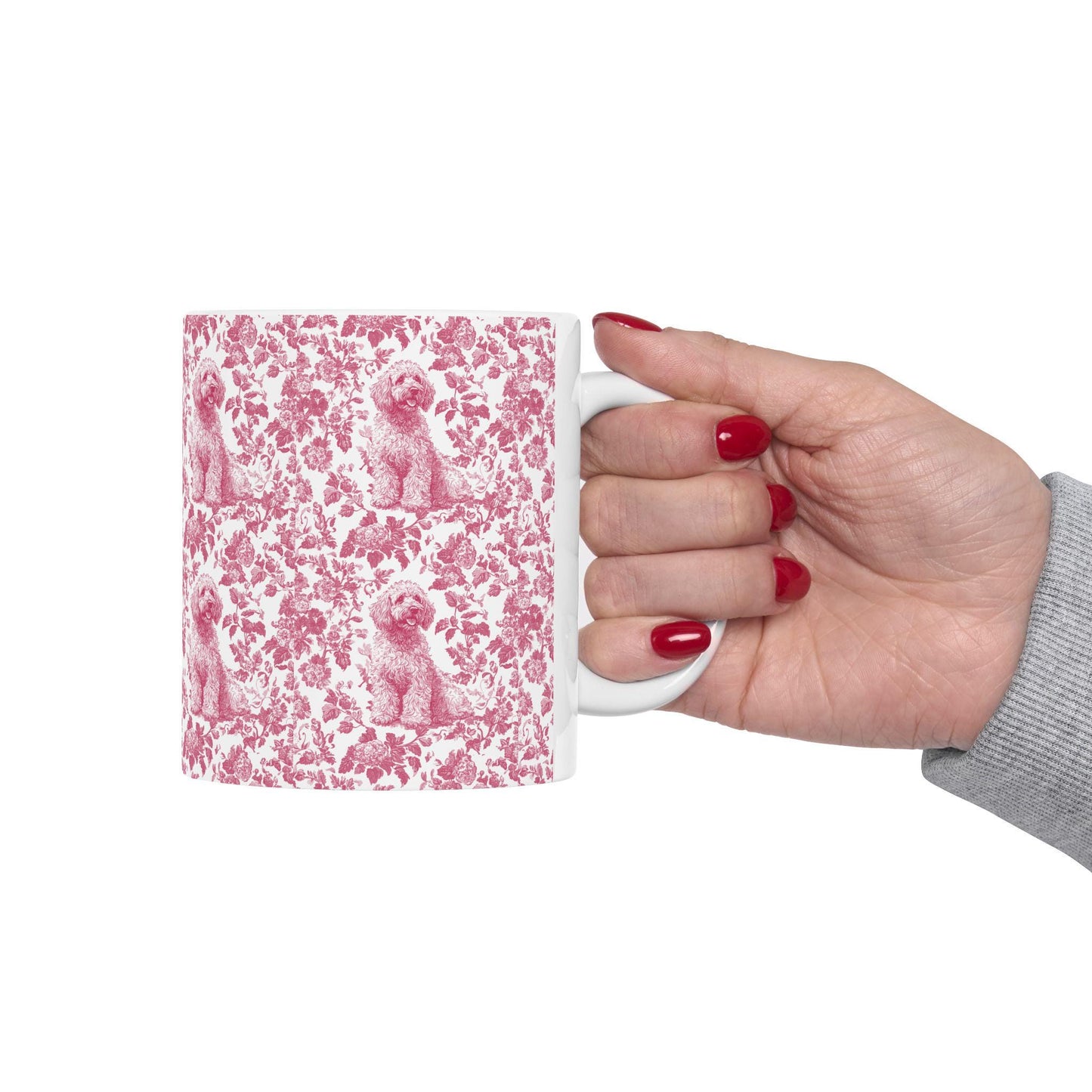 Labradoodle French Pink Toile de Jouy Mug, Labradoodle Mug, Doodle Gift, Labradoodle gift, Toile Dog mug, Doodle mama Gift, Labradoodle mama