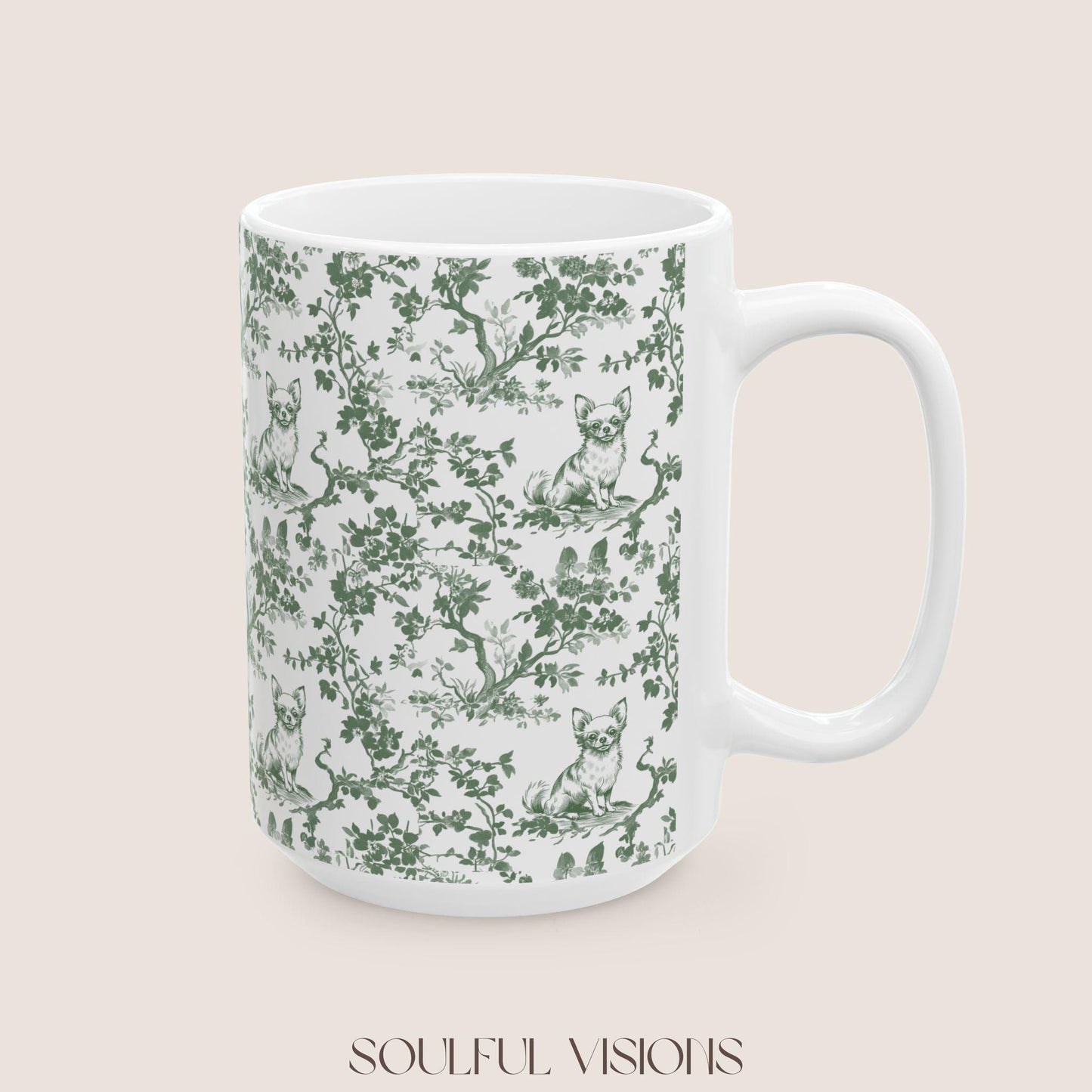 Chihuahua French Pastel Toile de Jouy Mug, Chihuahua Mug, Chihuahua Lover Gifts, Chihuahua gifts, Chihuahua, Chihuahua mom Gift, Chihuahua