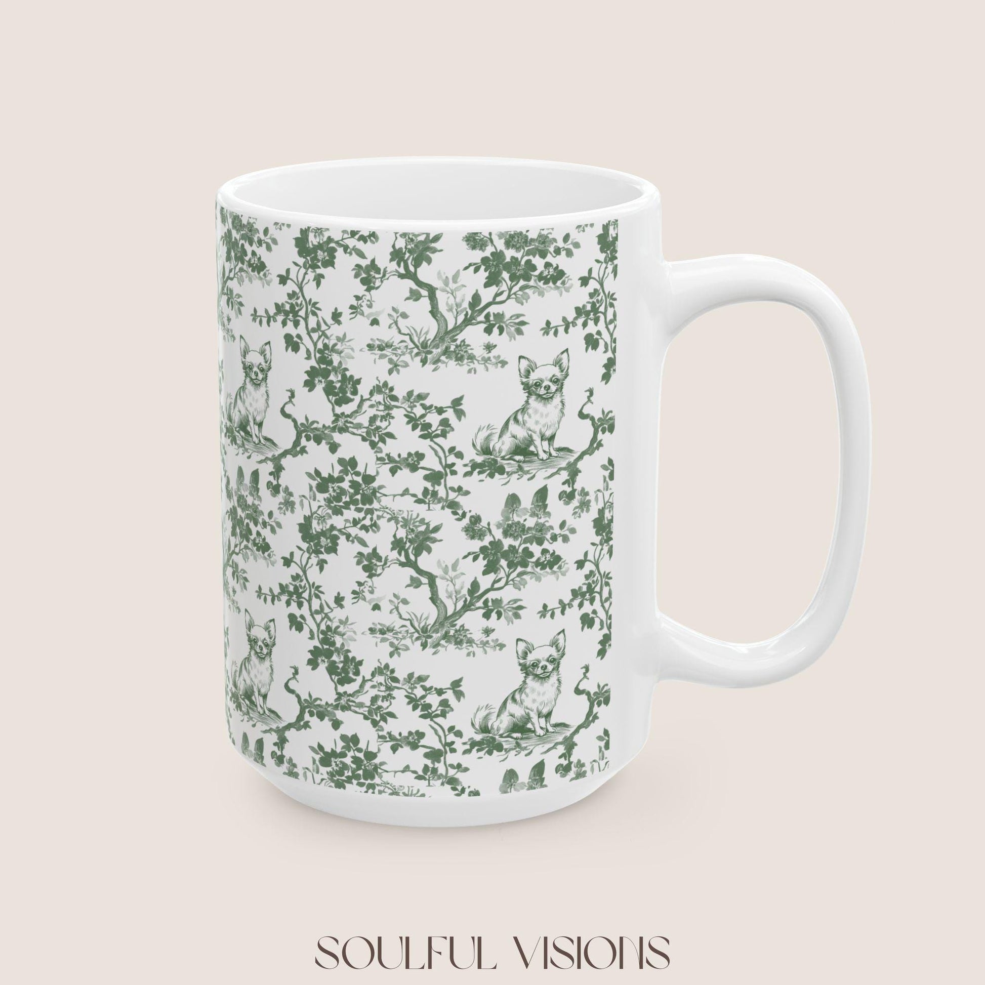 Chihuahua French Pastel Toile de Jouy Mug, Chihuahua Mug, Chihuahua Lover Gifts, Chihuahua gifts, Chihuahua, Chihuahua mom Gift, Chihuahua